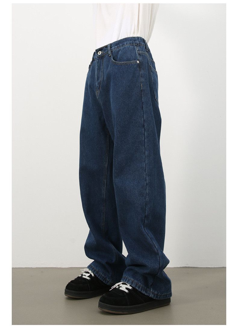 Japanese Brand × Jean Vintage elastic waist American loose wide leg straight jeans Size US 32 / EU 48 - 6 Thumbnail