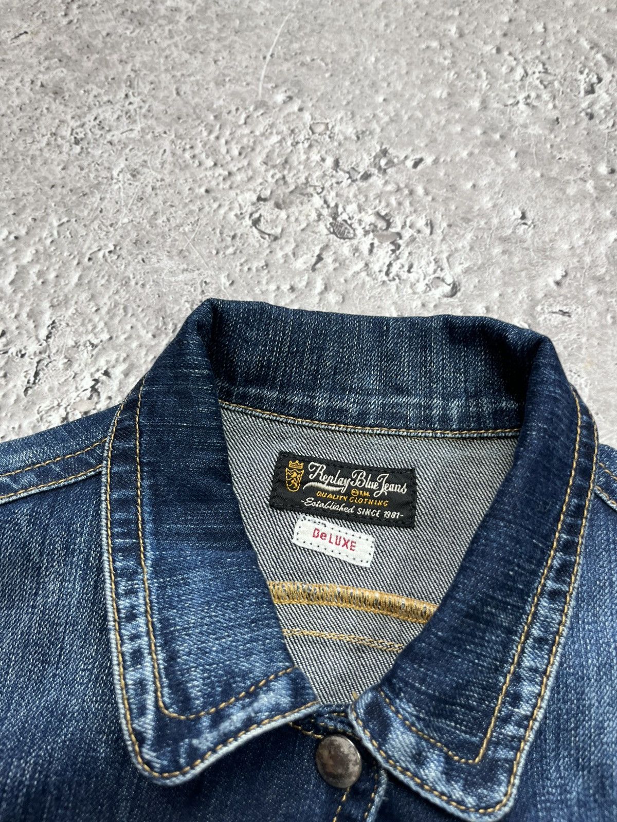 Replay Replay Blue Jeans Deluxe Denim Jacket S Fitted Zip Vintage Size S / US 4 / IT 40 - 5 Thumbnail
