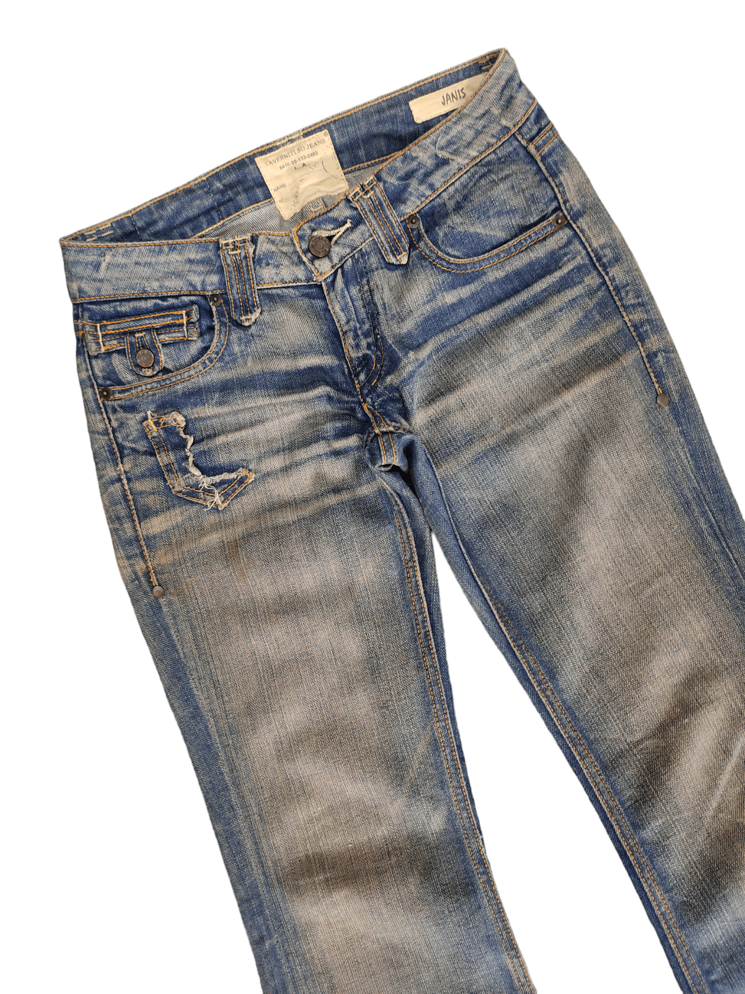If Six Was Nine Flare Jeans Taverniti Release Hem Distress Boot Cut Low Rise Size US 27 - 5 Thumbnail