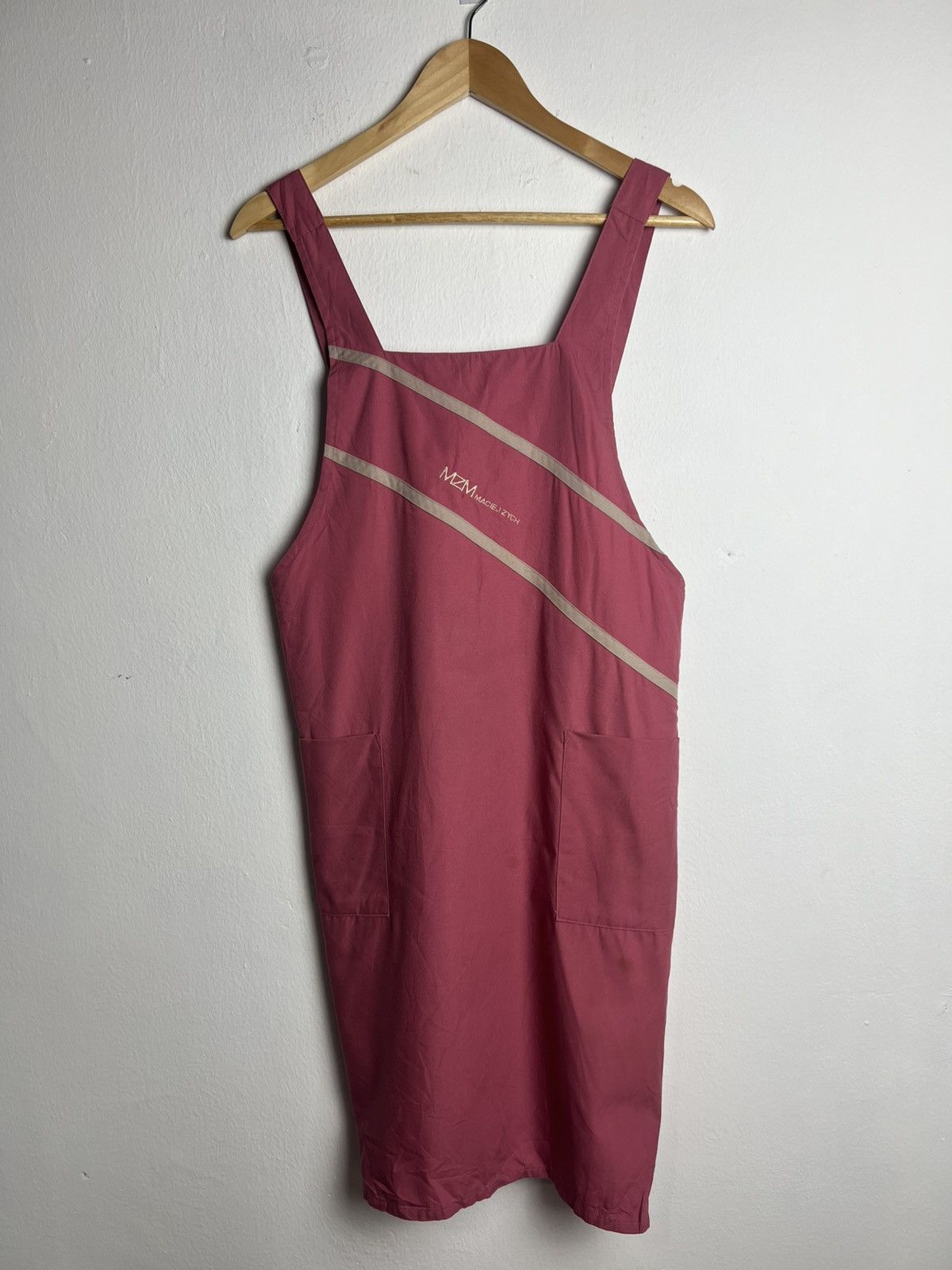 Japanese Brand MZM MACIEJZYCH Japan Pink Bib Apron Size ONE SIZE - 1 Thumbnail