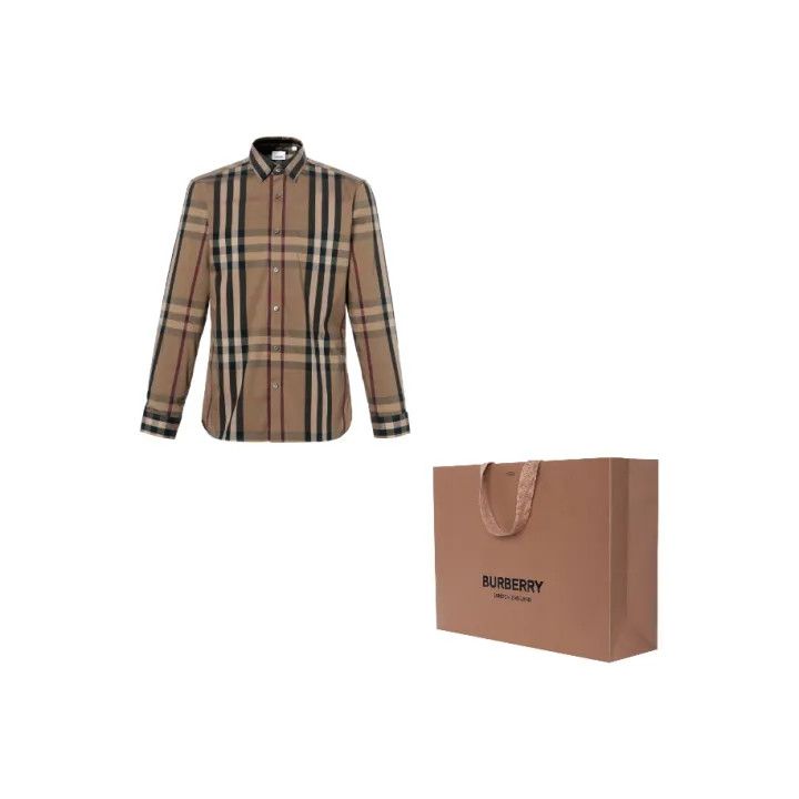Burberry Check Long Sleeve Shirt for Men