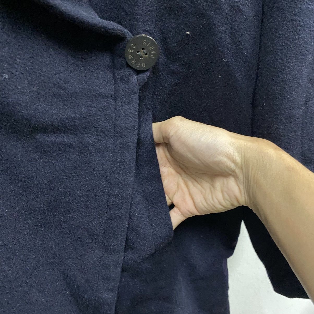 Hermes VINTAGE ARCHIVE‼️Hermes Wool Shawl Collar Coat Size US L / EU 52-54 / 3 - 9 Thumbnail