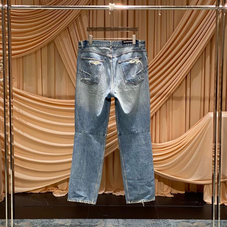 Balenciaga Balenciaga Washed blue knife cuts jeans. Size US 32 / EU 48 - 2 Thumbnail