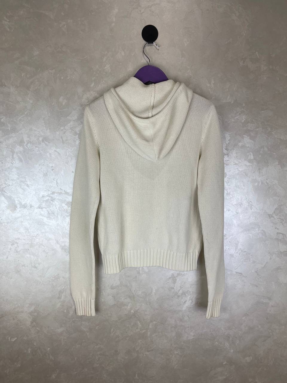 Ralph Lauren Ralph Lauren Cotton Knit Zip Hoodie Cream S Size S / US 4 / IT 40 - 4 Thumbnail