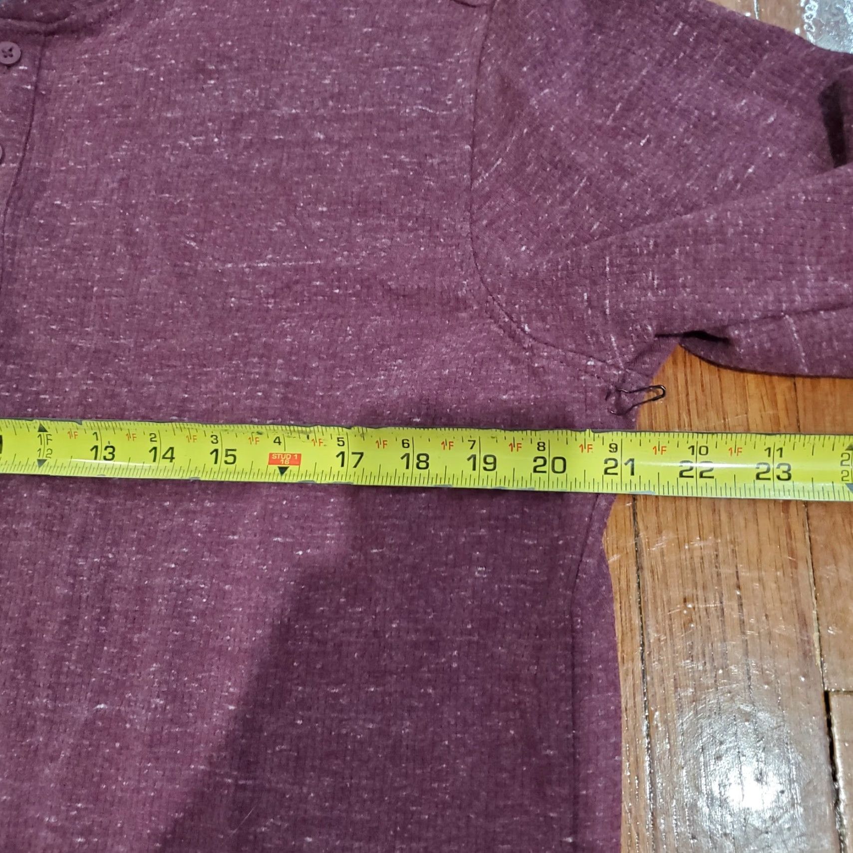 Vintage 01. Algo Performance Long Sleeve Henley Shirt Men’s XL Red Maroon Heather UPF 50 Size US XL / EU 56 / 4 - 5 Thumbnail