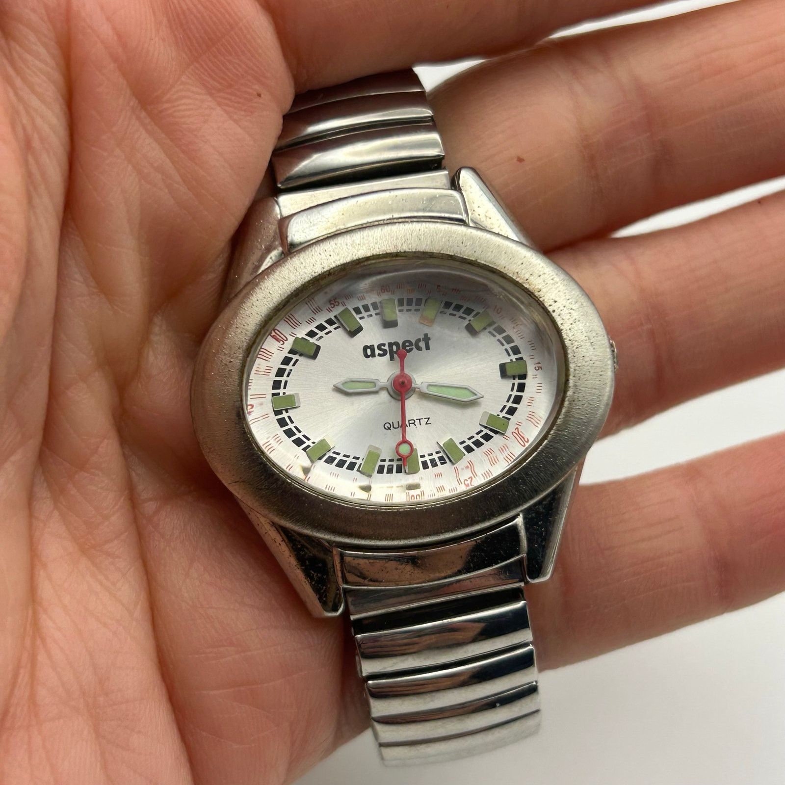 Other Aspect Women Quartz Watch Silver Tone Stretch Band Size ONE SIZE - 6 Thumbnail