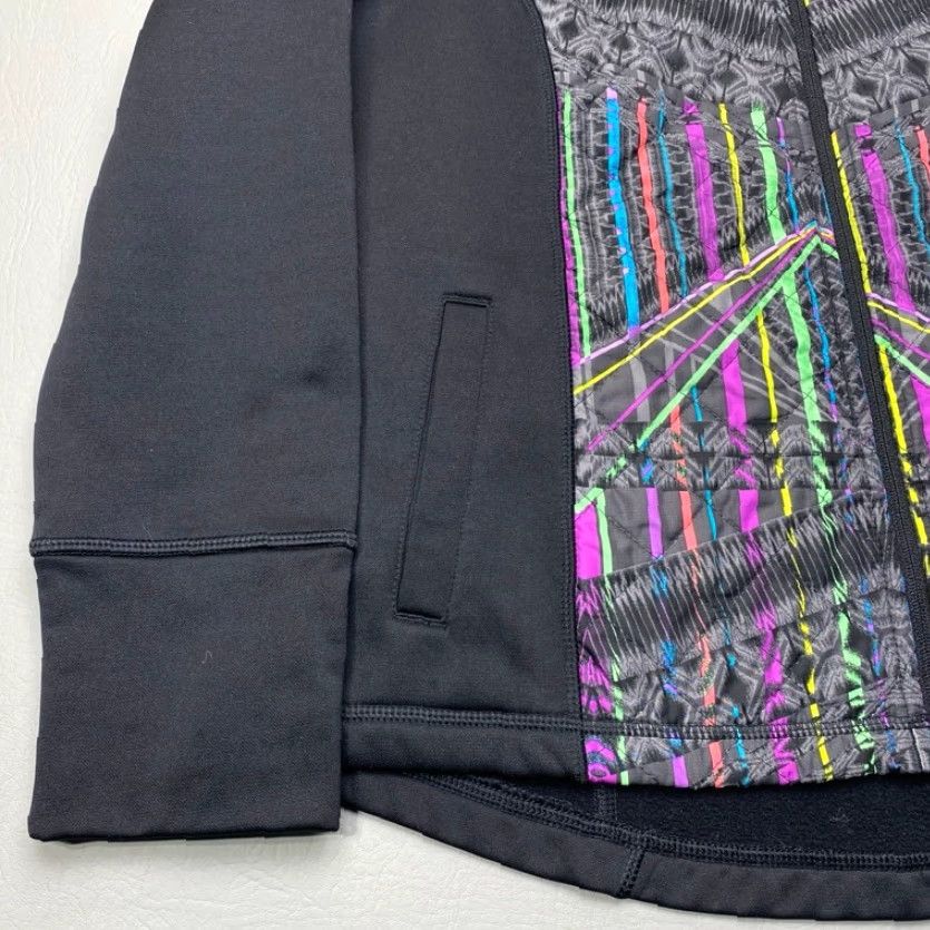Fila Fila Sport Sweatshirt Womens Large Full Zip Hooded Fleece Geometric Design Size L / US 10 / IT 46 - 3 Thumbnail