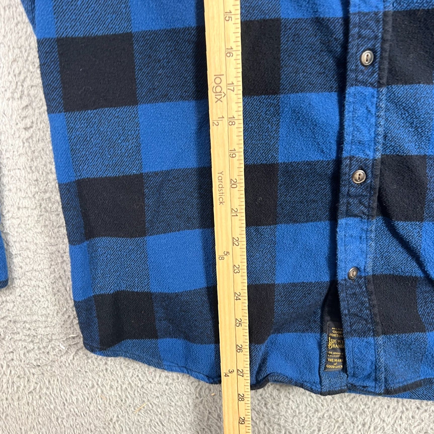 Lucky Brand Lucky Brand Shirt Mens XL Blue Plaid Flannel Classic Fit Stretch Pocket Button-Up Size US XL / EU 56 / 4 - 4 Thumbnail