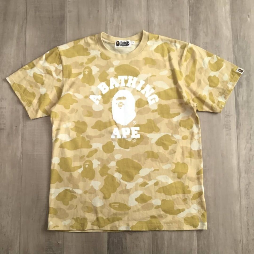 Bape BAPE College logo T-shirt yellow camo a bathing ape Size US L / EU 52-54 / 3 - 1 Thumbnail