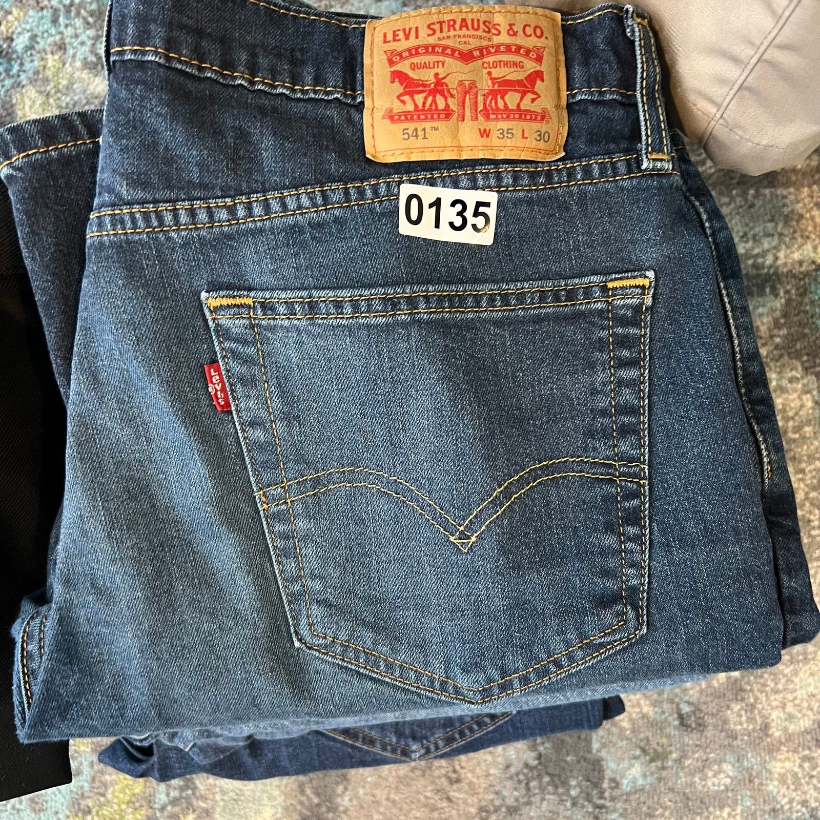 Levi's Levis 541 Jeans Mens 35x30 Blue Athletic Tapered Denim Size US 35 - 10 Thumbnail
