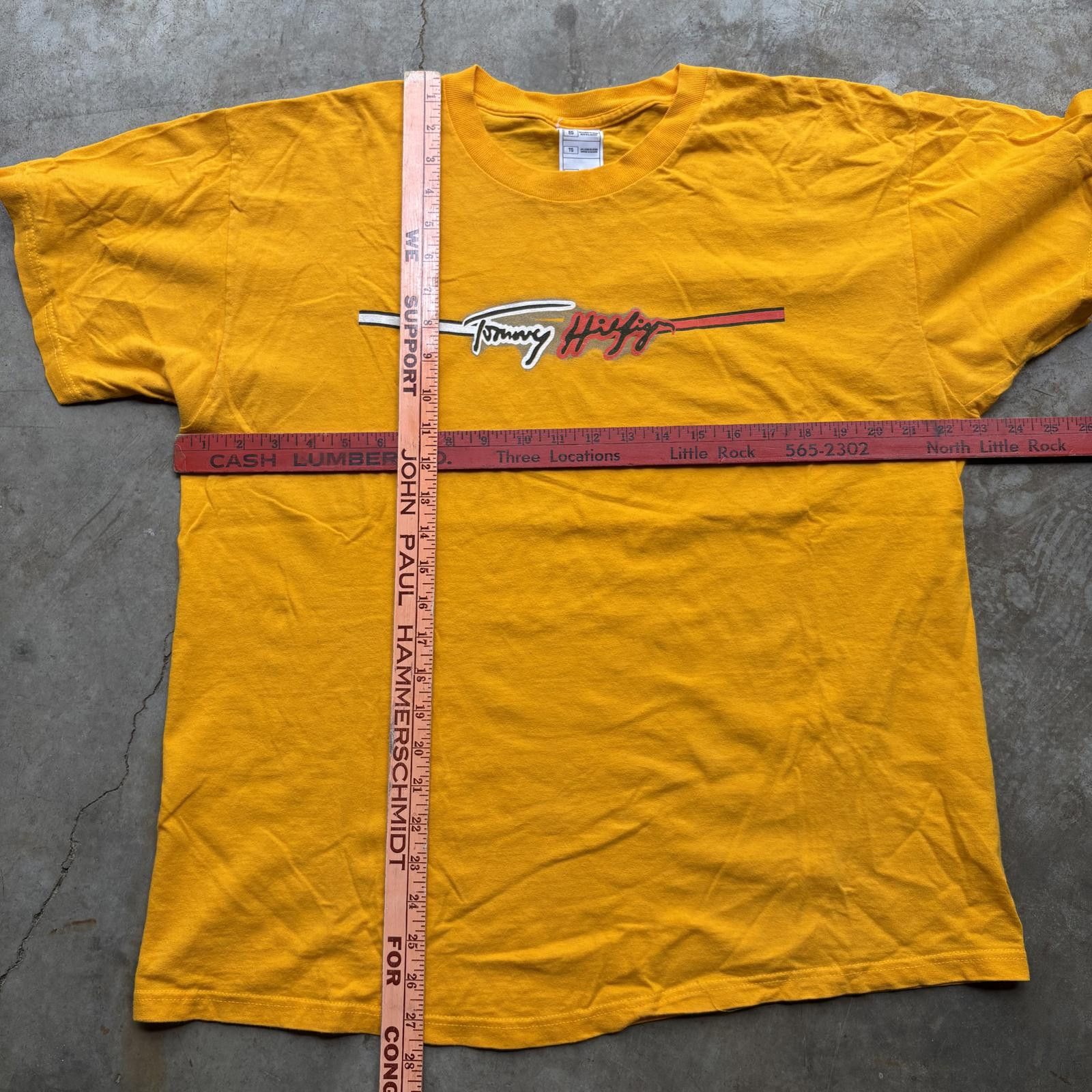 Tommy Hilfiger × Vintage Vintage 90s Y2K Tommy Hilfiger Golden Yellow Grunge Shirt Size US XL / EU 56 / 4 - 4 Thumbnail