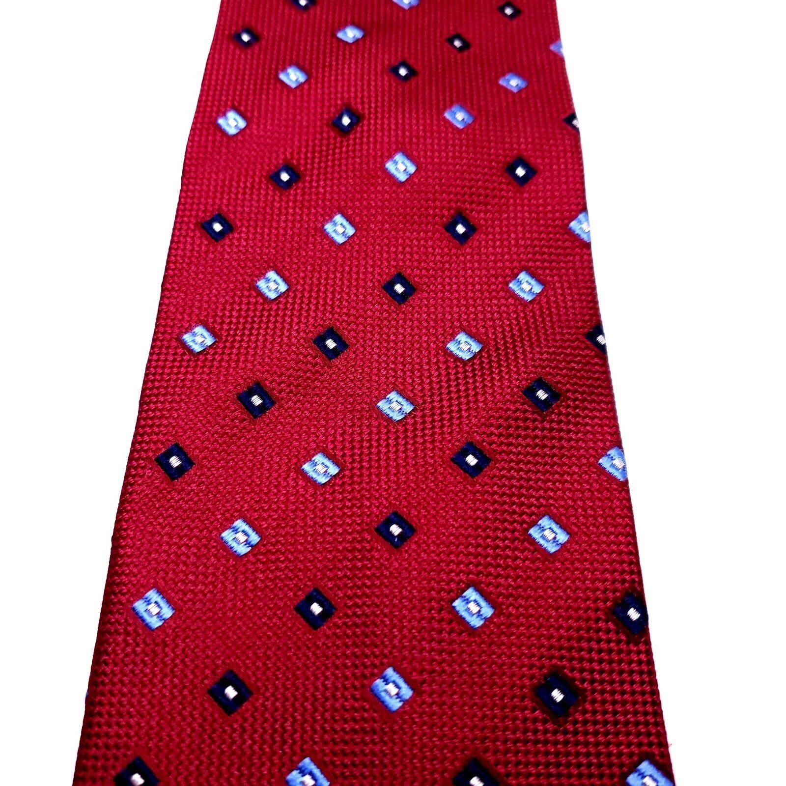 Jos. A. Bank Jos A Bank Silk Tie Red Woven Geometric Size ONE SIZE - 2 Thumbnail