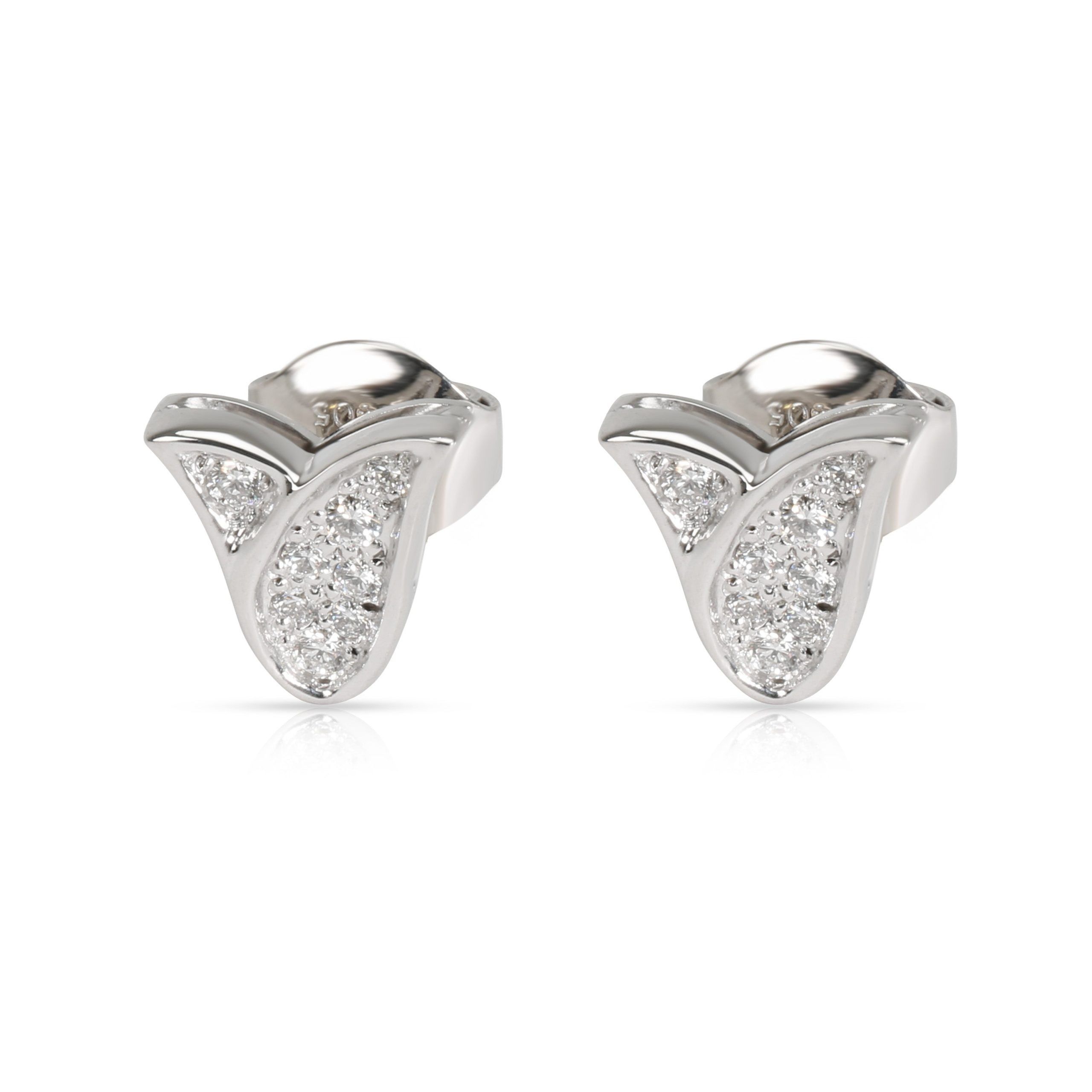 image of Graff Tulip Diamond Earring In 18K White Gold 0.22 Ctw, Women's