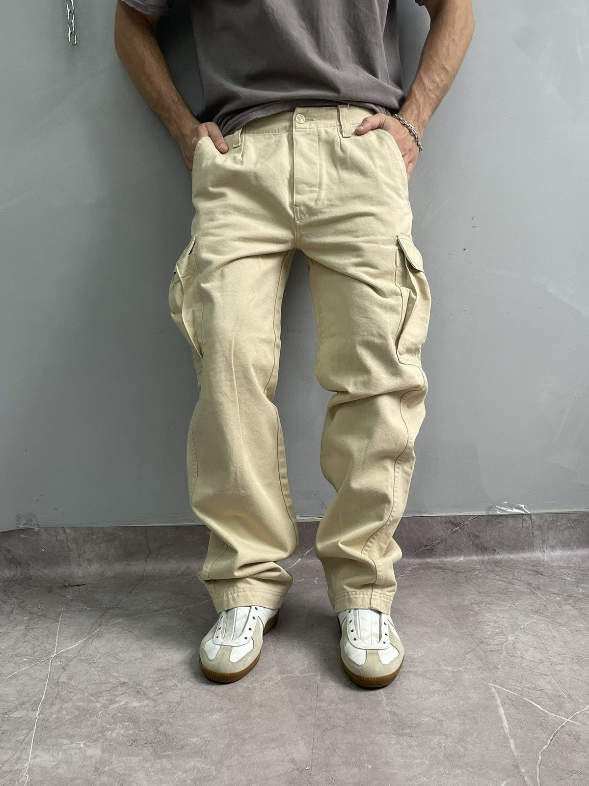 Diesel Rare baggy beige cargo pants y2k fashion Diesel Size US 31 - 3 Thumbnail