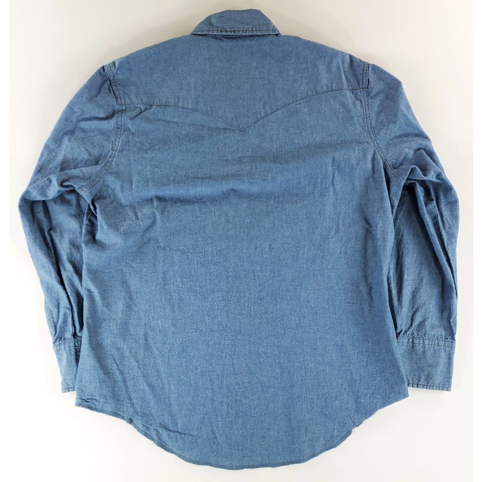Wrangler Wrangler Shirt Blue Long Sleeve Mens L Denim Pearl Snap Shirt L Mens Blue Long Sleeve Wrangler Pearl Snap Shirt Size US L / EU 52-54 / 3 - 4 Thumbnail