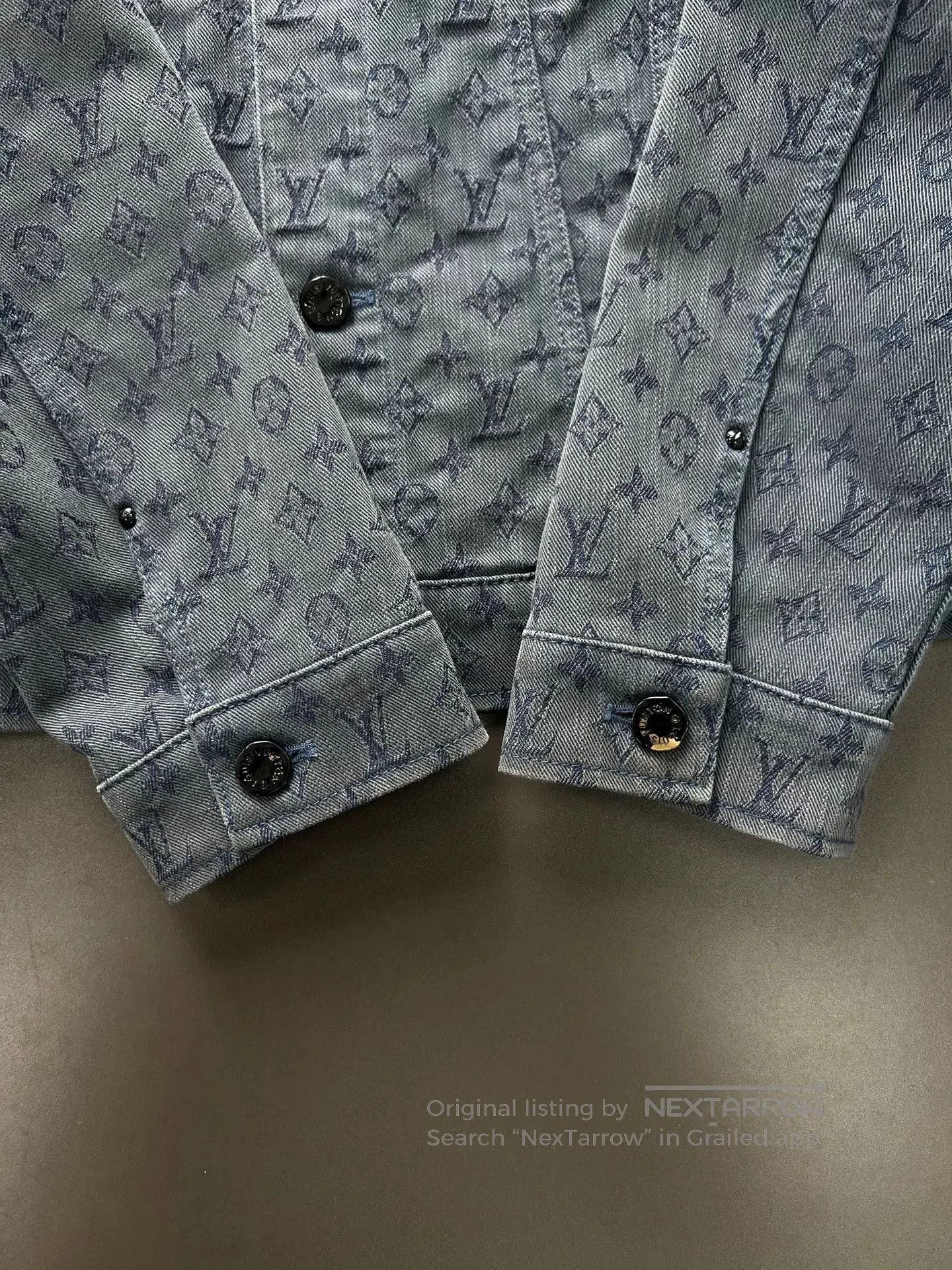 Louis Vuitton blue lv denim jacket with logo print. Size US M / EU 48-50 / 2 - 2 Thumbnail