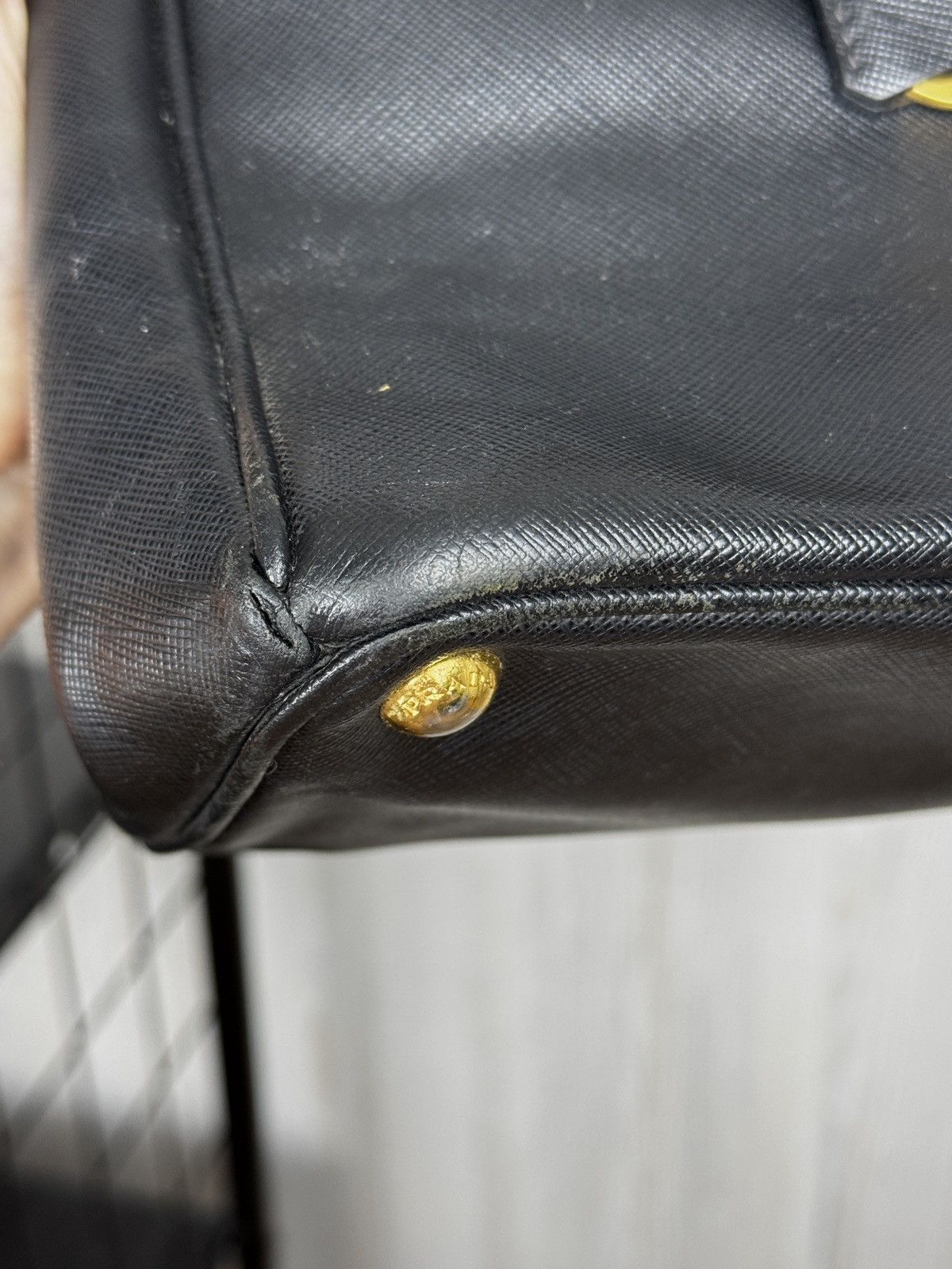 Prada Prada Black Saffiano Lux Leather Large Gardener's Tote Bag Size ONE SIZE - 12 Thumbnail