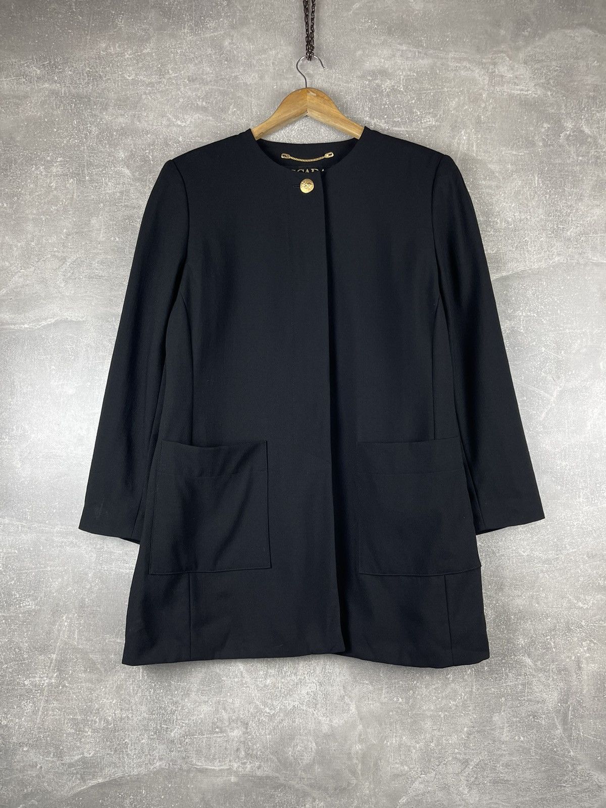 Escada Escada Margaretha Ley Virgin Wool Jacket Black Minimalist Size M / US 6-8 / IT 42-44 - 1 Thumbnail