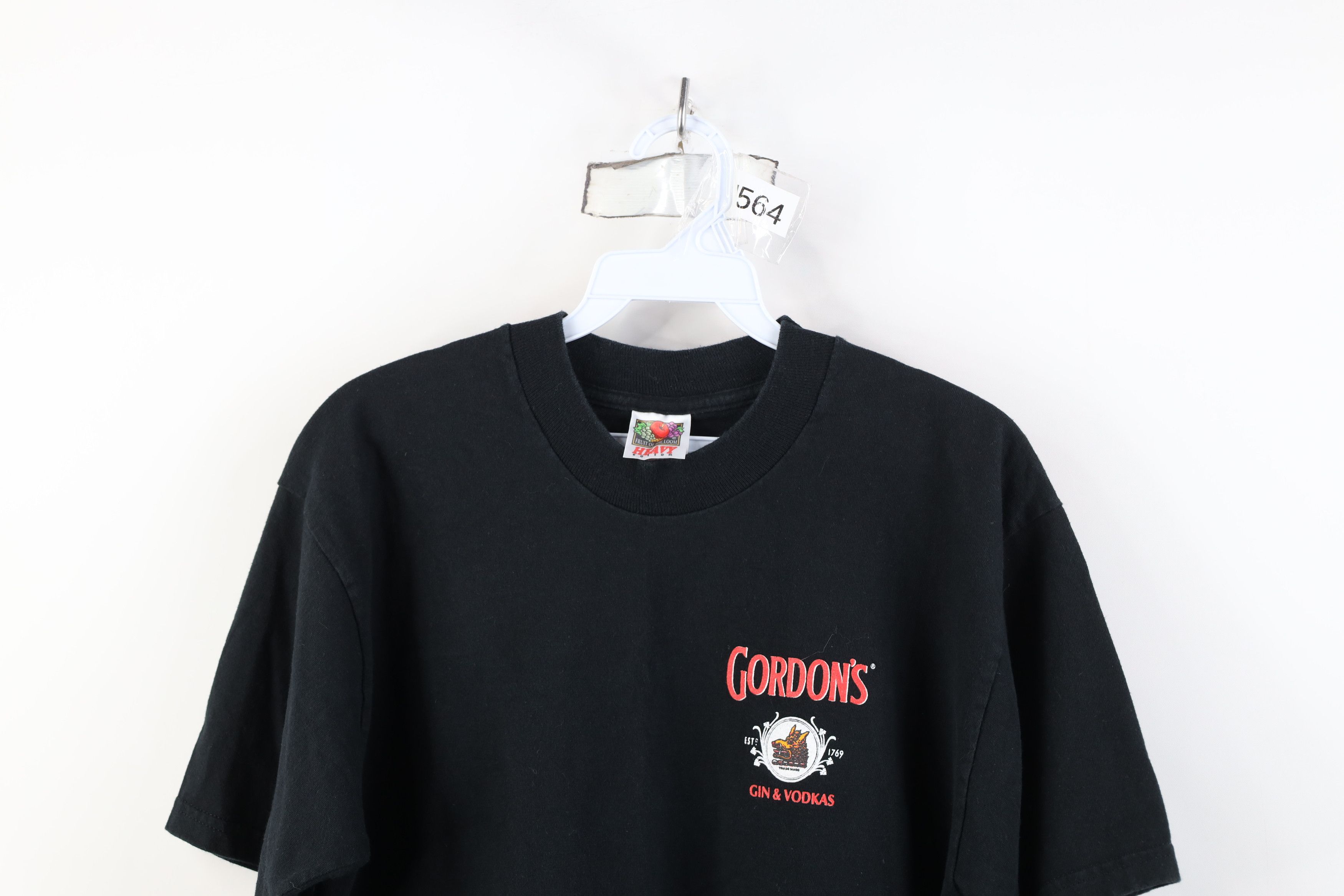 Vintage Vintage 90s Gordons and Vodkas Short Sleeve T-Shirt Black Size US L / EU 52-54 / 3 - 2 Thumbnail