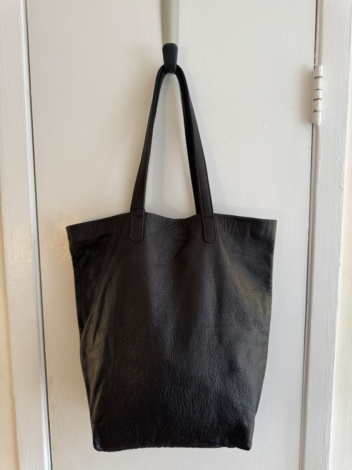 Baggu Baggu Tote Bag Black Natural Milled Leather Double Handle Size ONE SIZE - 1 Thumbnail