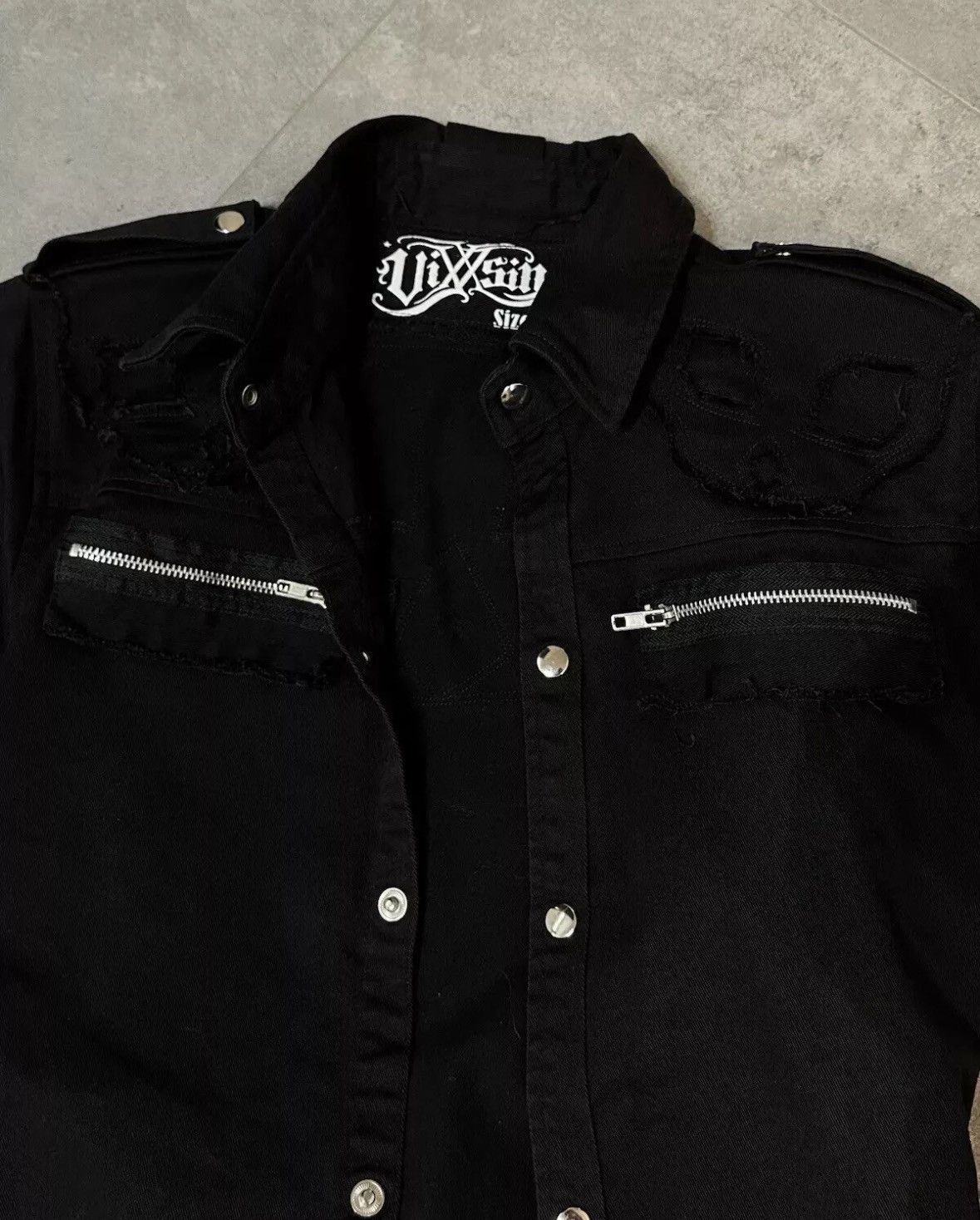 Other Vixxsin Gothic Goth Punk Shirt Black Rave Denim Eyes Size S / US 4 / IT 40 - 6 Thumbnail