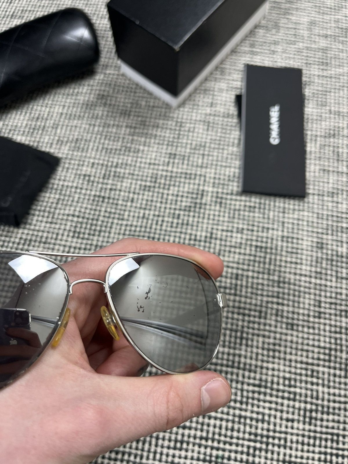 Chanel 4207 aviator denim noir sunglasses frames designer