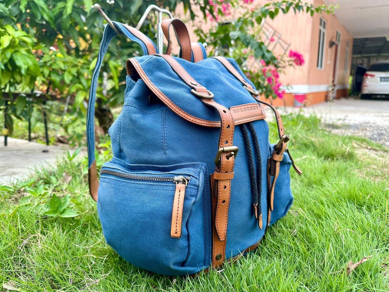 Burberry Authentic Burberry Rucksack Nyalon Blue Backpack Size ONE SIZE - 3 Thumbnail