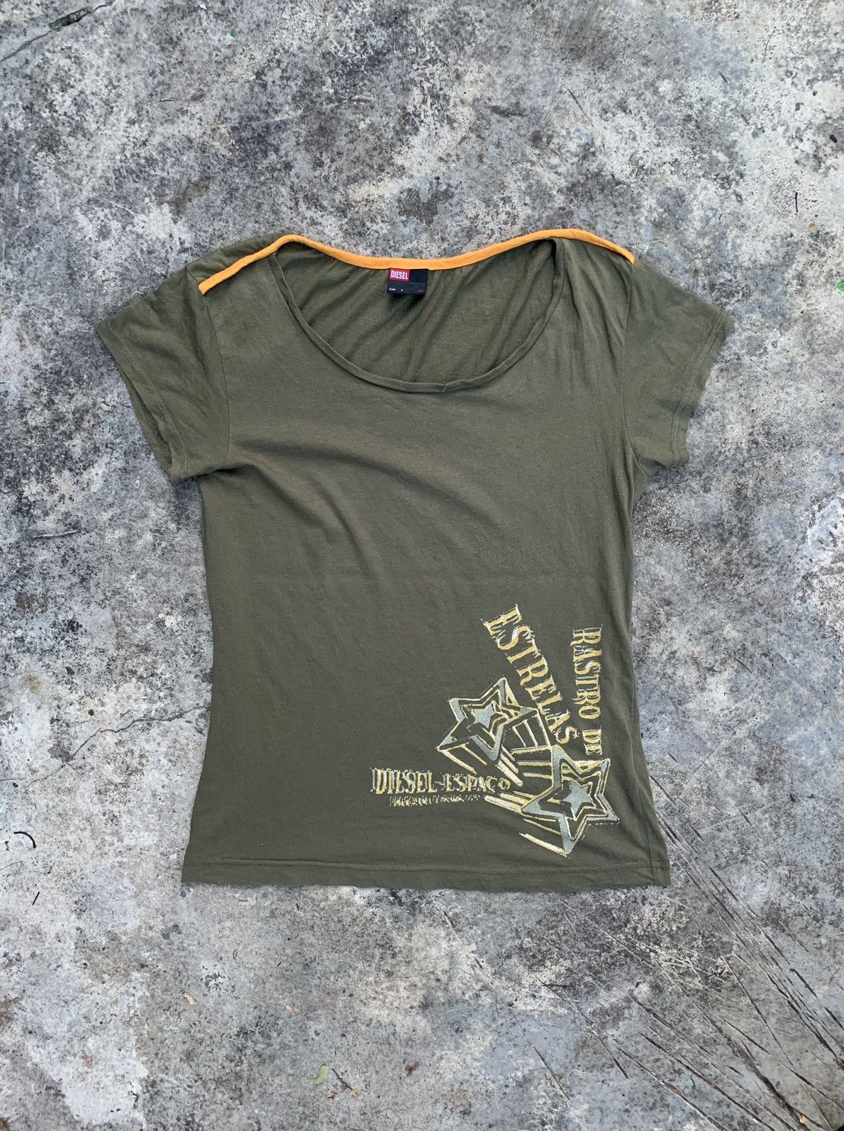 Diesel y2k Diesel Espaco Star Green Top Tee Size S / US 4 / IT 40 - 1 Thumbnail