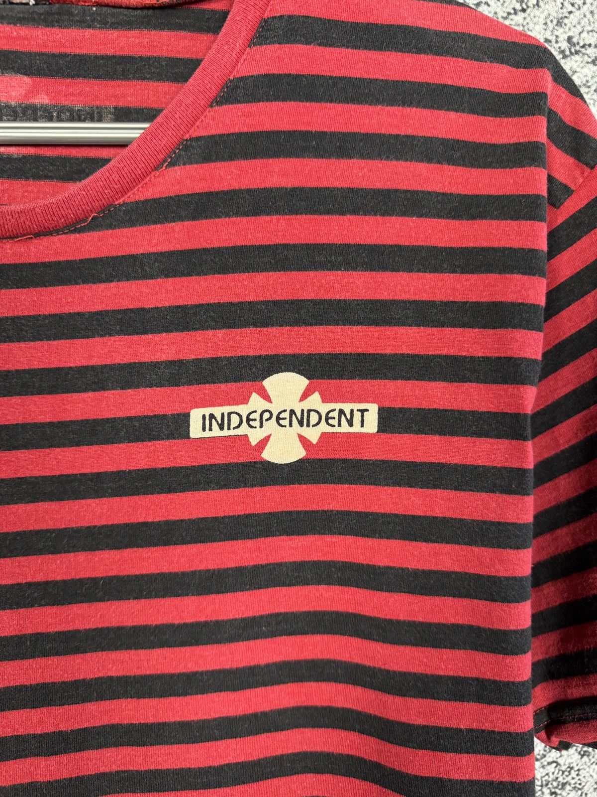 Independent Truck Co. × Vintage Men’s Vintage Independent Striped T-Shirt 90s Size S Size US S / EU 44-46 / 1 - 6 Thumbnail