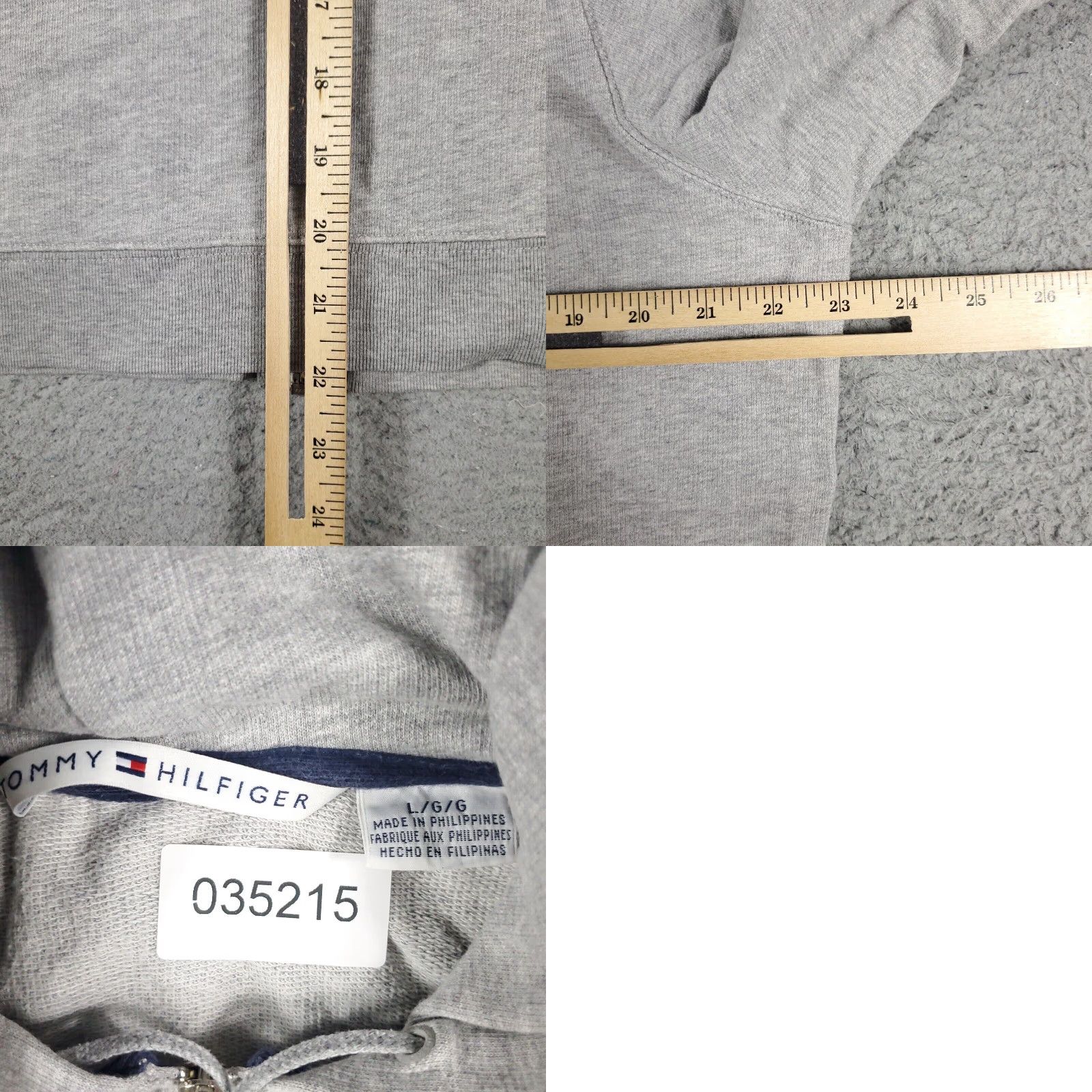 Tommy Hilfiger Tommy Hilfiger Full Zip Hoodie Sweater Womens Large Gray Cotton Blend Size L / US 10 / IT 46 - 8 Thumbnail