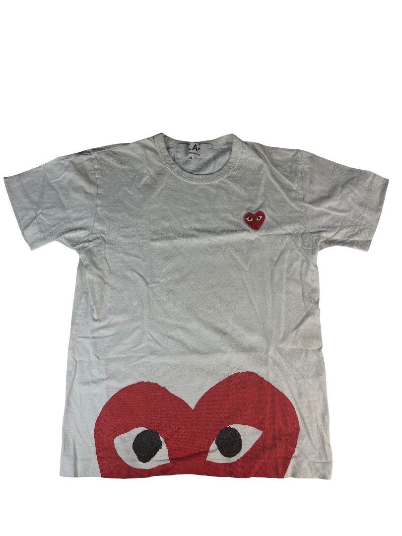 Comme des Garcons Comme des Garçons PLAY Hem Heart Tee White Red Small 2021 Size US S / EU 44-46 / 1 - 1 Thumbnail