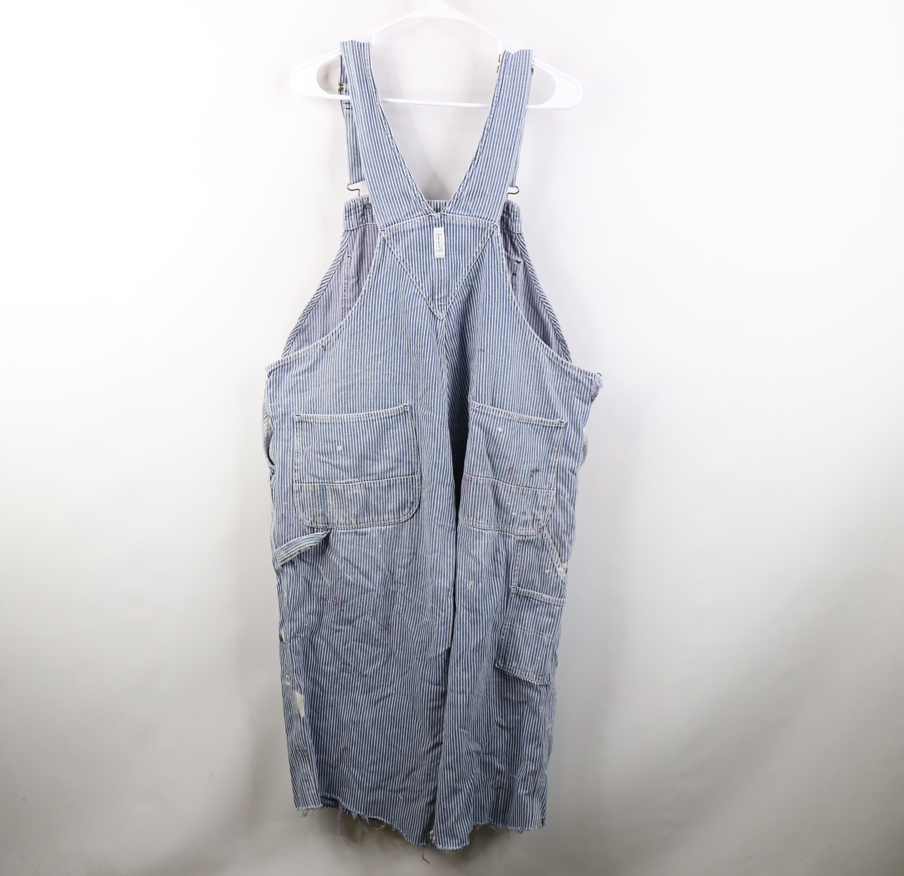 Vintage Vintage 90s Streetwear Cut Off Hickory Striped Overalls Size US 42 / EU 58 - 12 Thumbnail