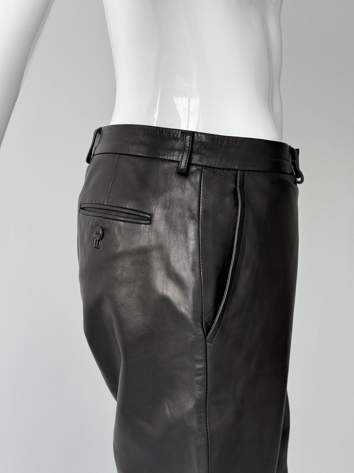 Gucci Gucci Tom Ford Era Dark Brown Black Lambskin Leather Pants Size US 35 - 9 Thumbnail