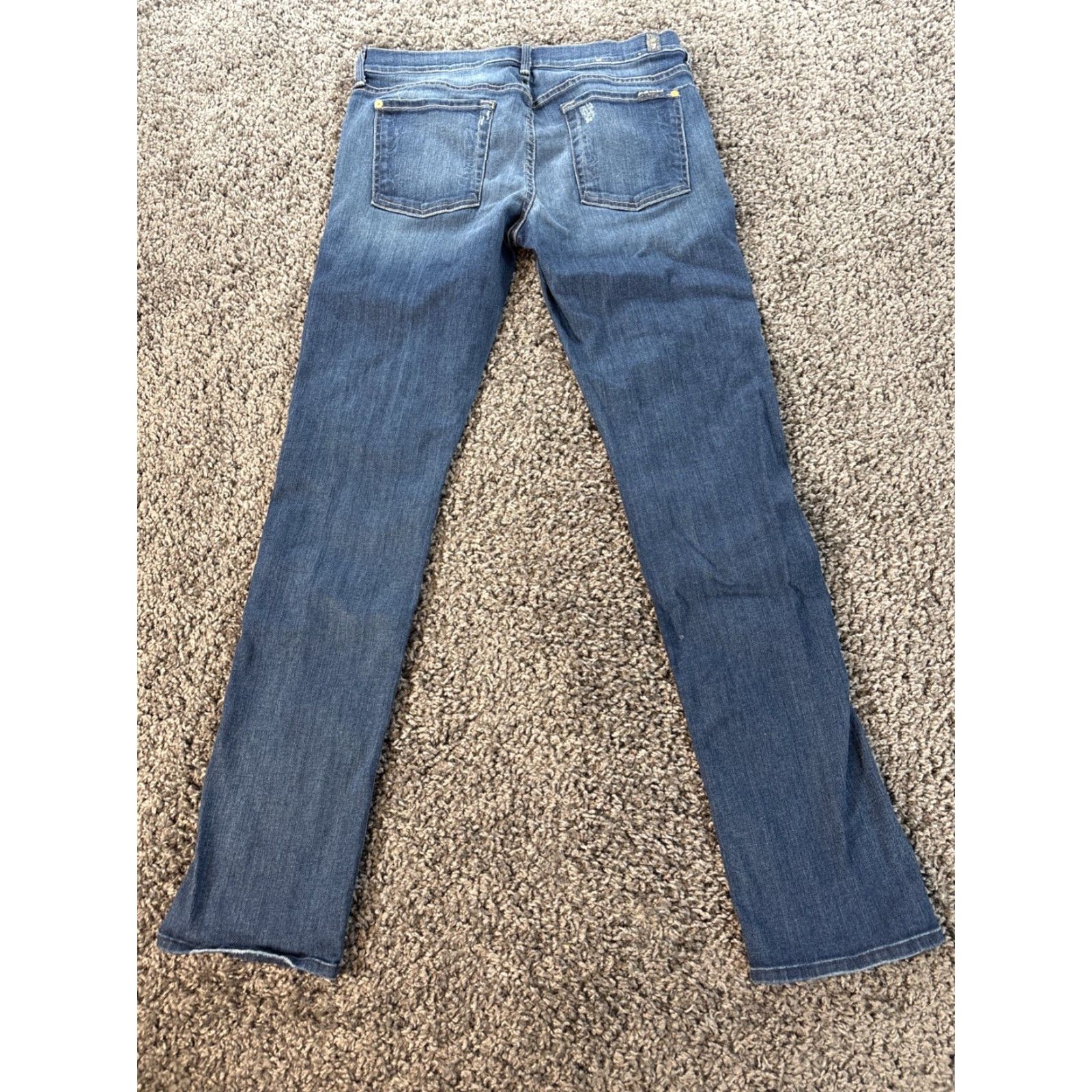 7 For All Mankind Seven for All Mankind Modern Straight Jeans Womens 31x30 Dark Wash Jeans Size 24" / US 00 / IT 34 - 7 Thumbnail