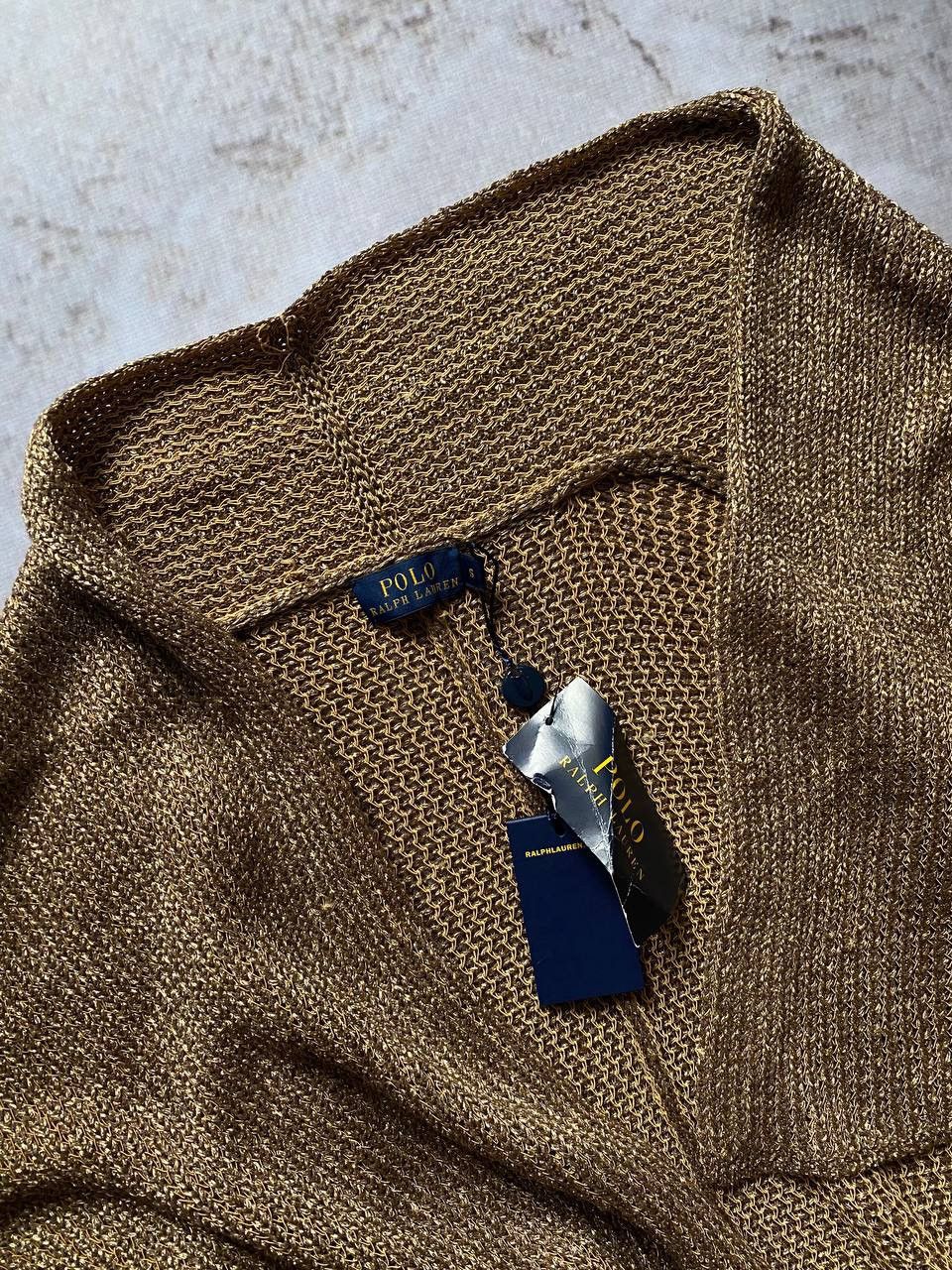 Polo Ralph Lauren × Vintage NEW Polo Ralph Lauren LS Fringe Cardigan Gold Size S / US 4 / IT 40 - 2 Thumbnail