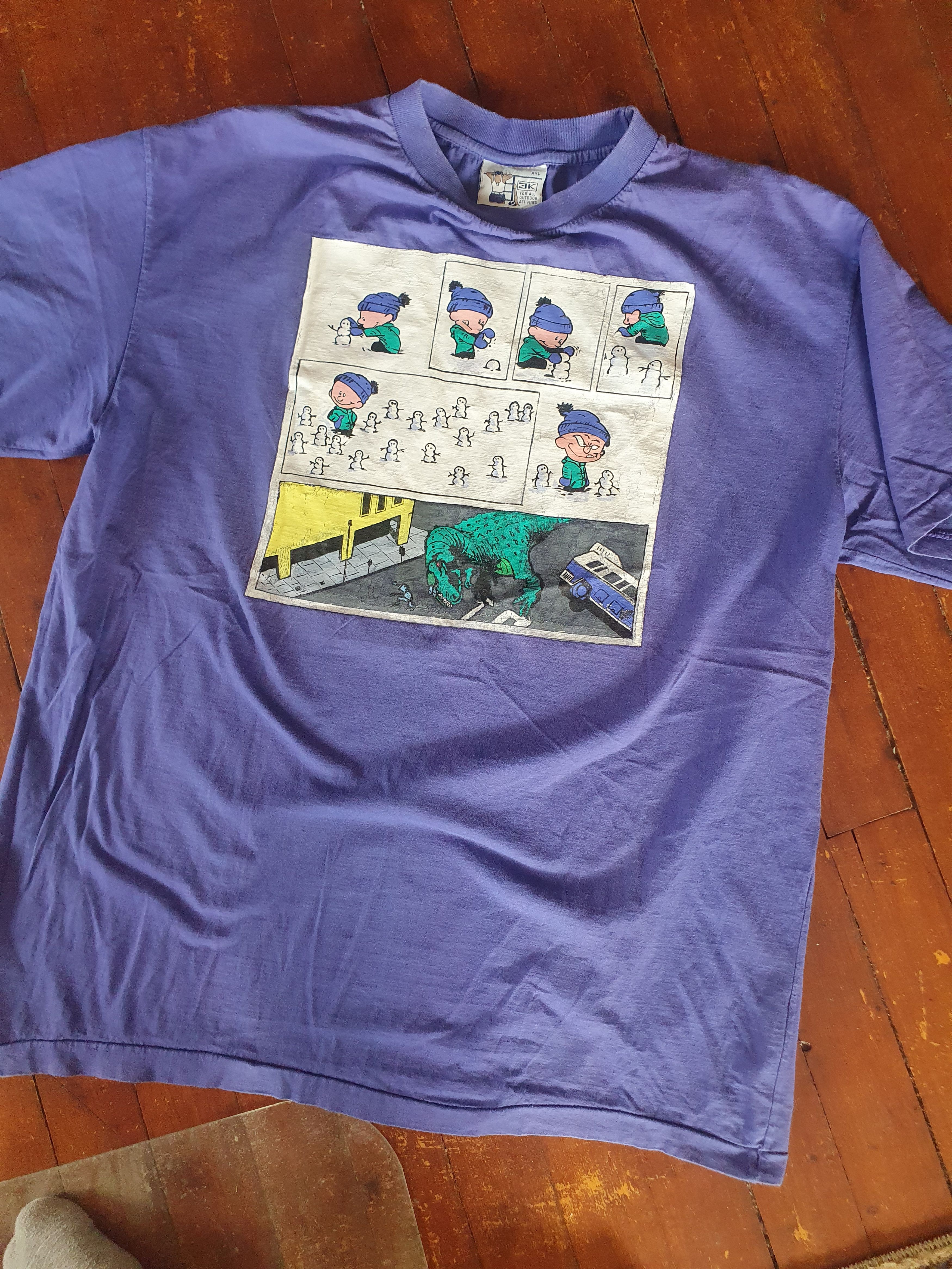 Anime × Vintage Calvin and Hobbes Snowman Comic Vintage t-shirt sz L/XL Size US L / EU 52-54 / 3 - 4 Thumbnail