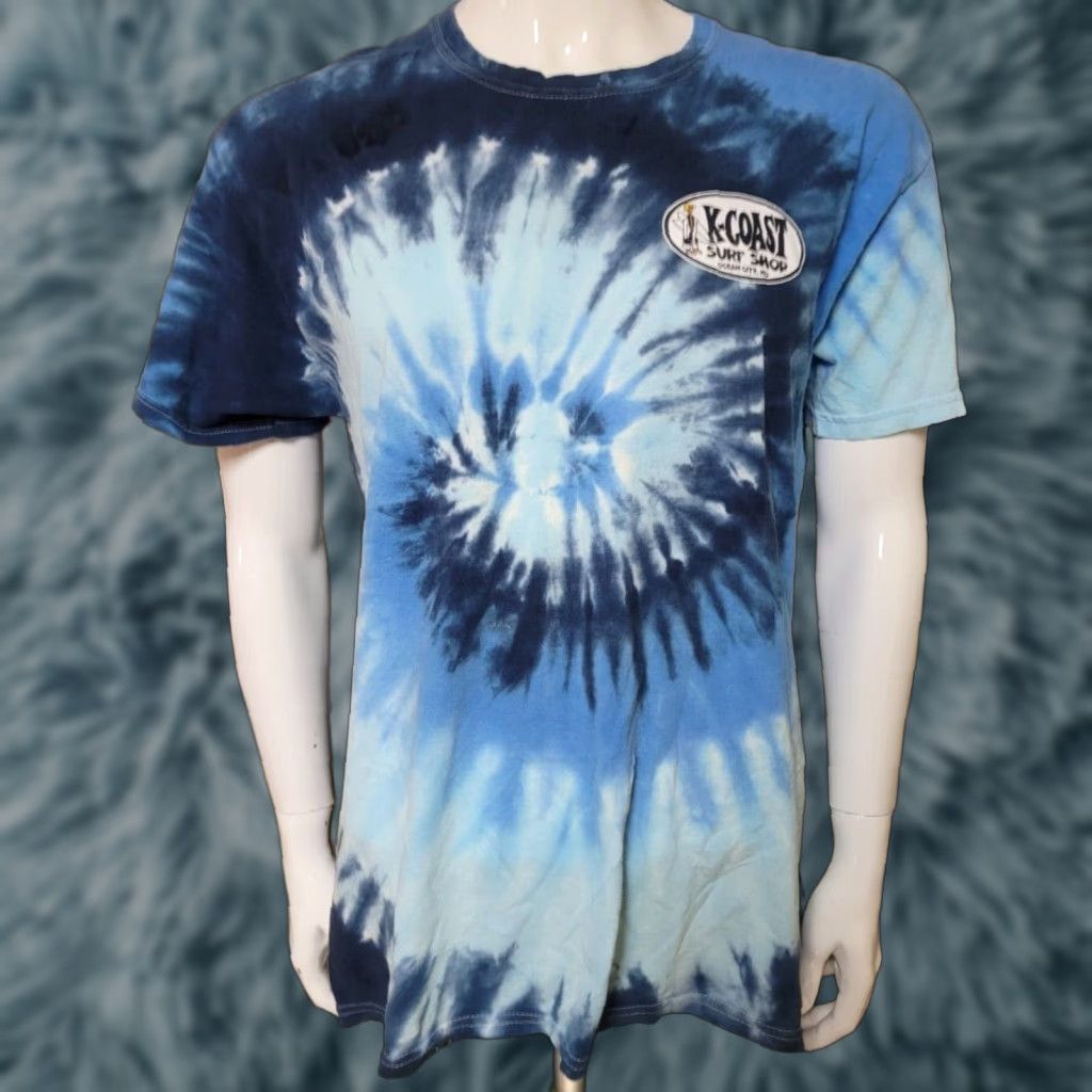 Vintage K-Coast Surf Shop Ocean City MD Tie Dye T Shirt XL NICE Surfer Surfing Beach Shirt Mens Graphic Tee Blue 100% Cotton Size US L / EU 52-54 / 3 - 1 Thumbnail