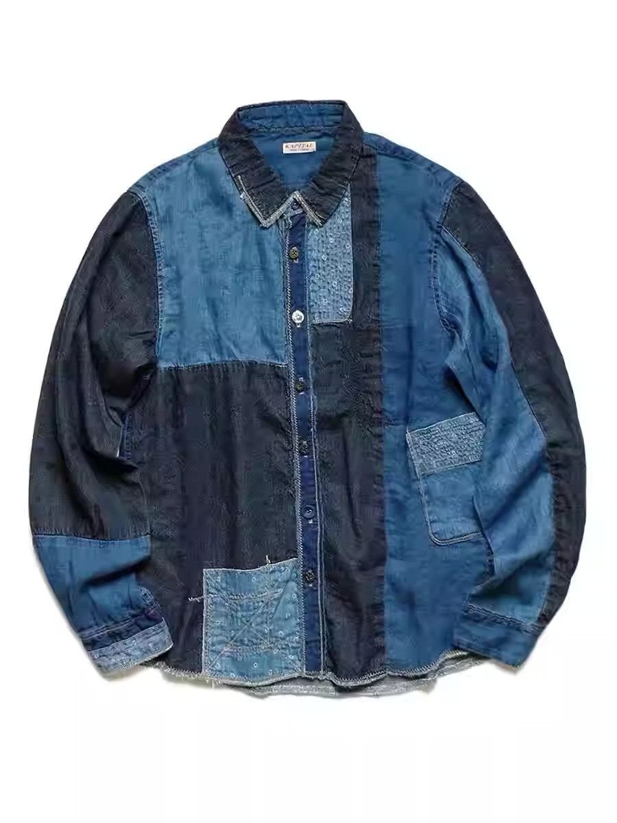Pre-owned Kapital Shirt Blue Dye Idg Jacket