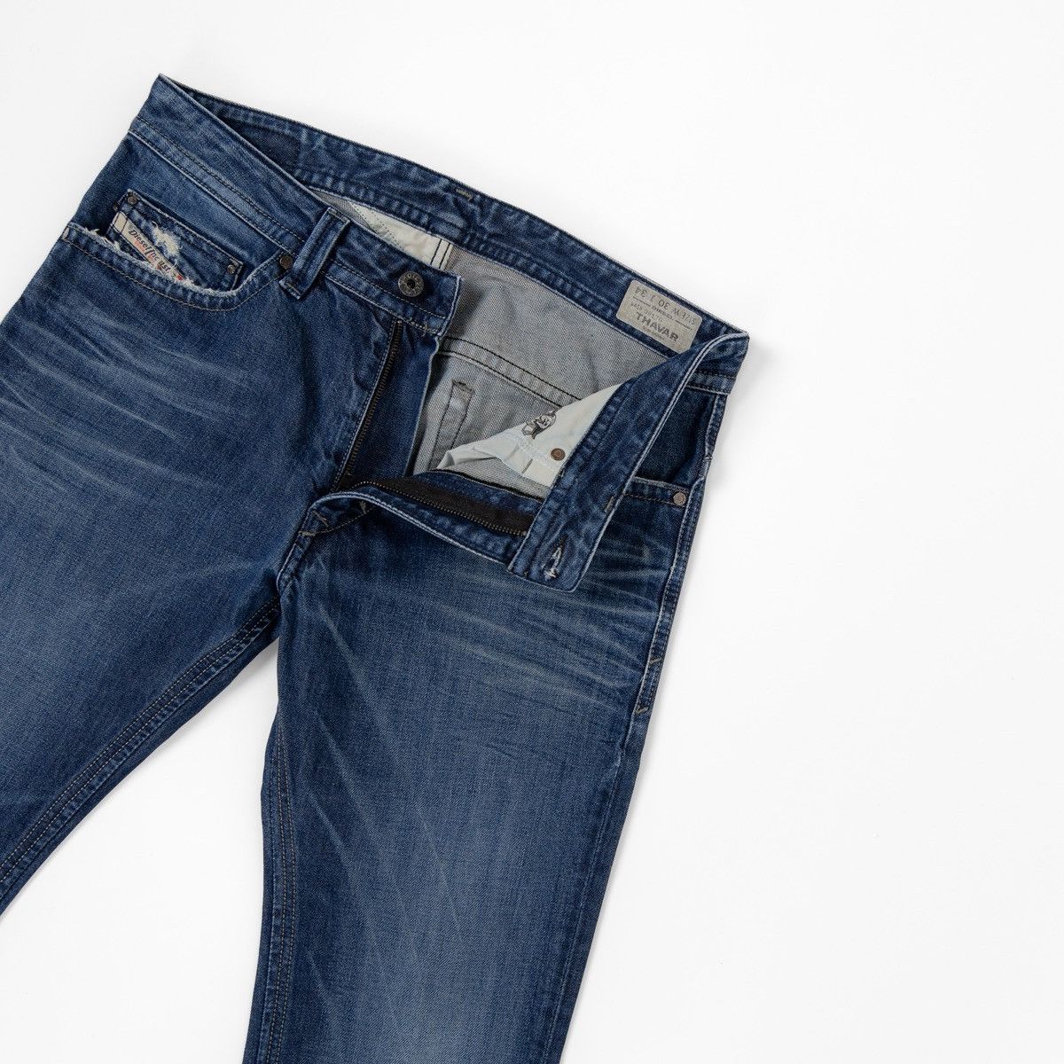 Diesel Diesel Thavar 0817G Mens Blue Jeans Slim Fit Stretch Denim Size US 30 / EU 46 - 3 Thumbnail