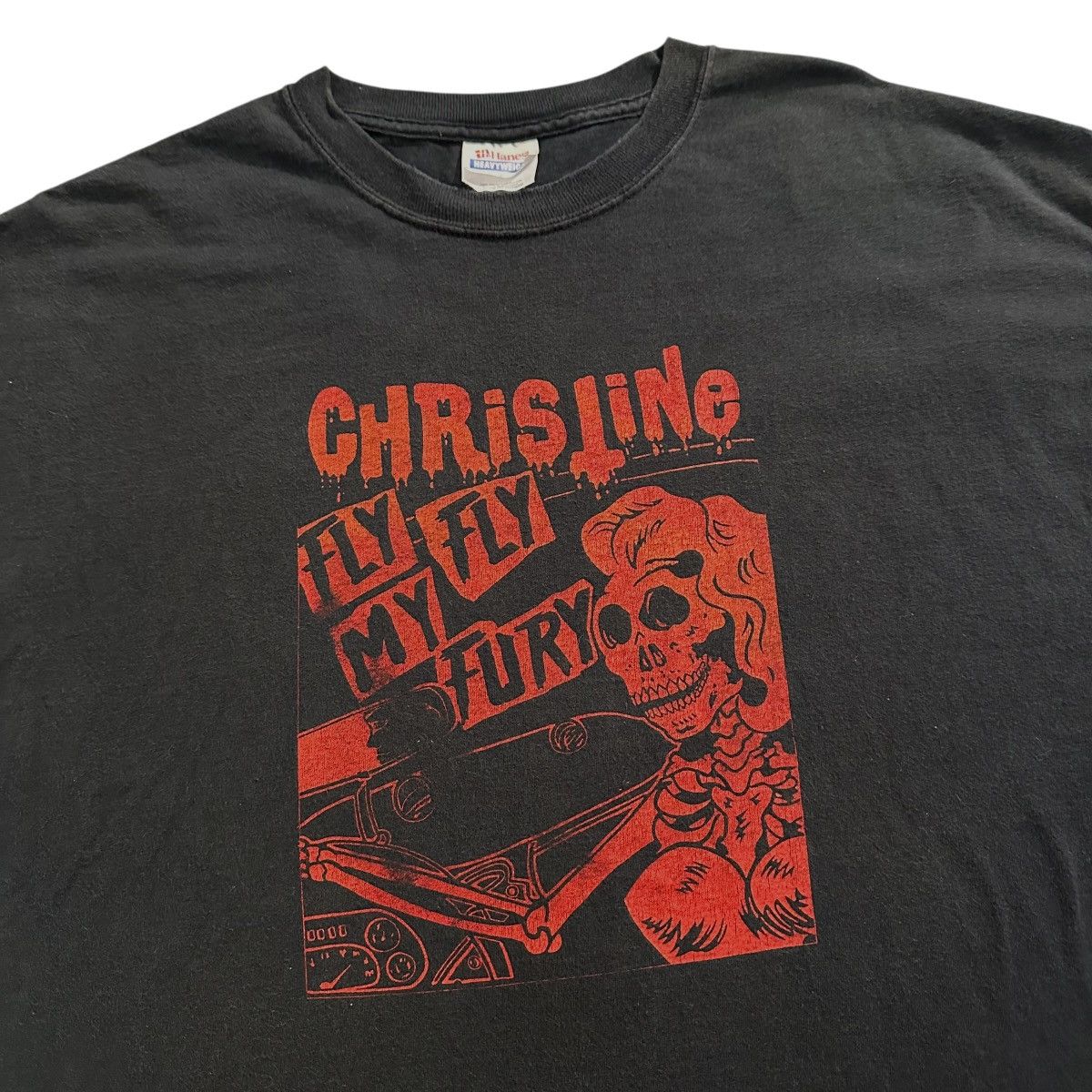 Hanes Vintage Christine Fly Fly my Fury skeleton horror Y2K shirt Size US XL / EU 56 / 4 - 3 Thumbnail