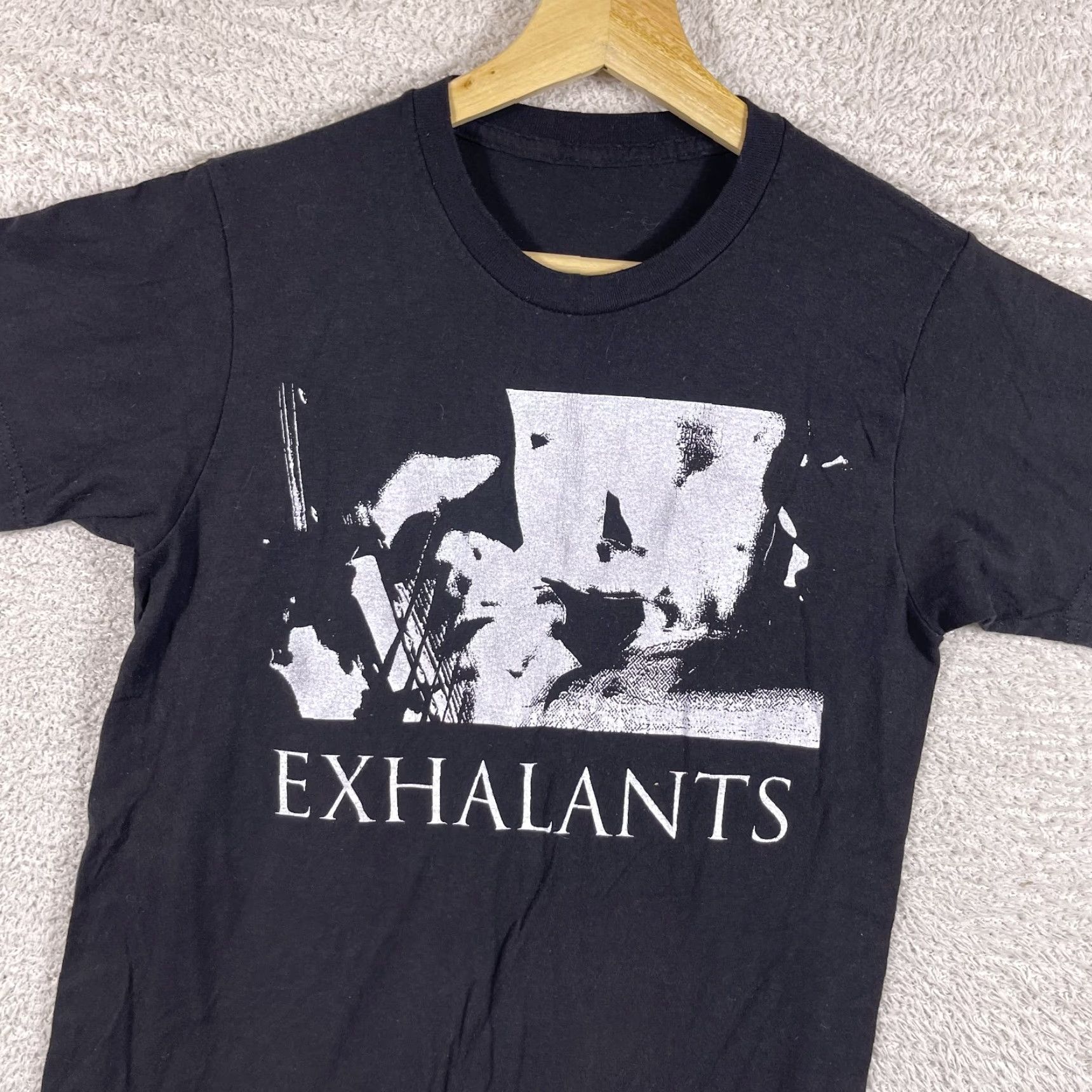 Vintage VINTAGE Exhalants Band T-Shirt Punk Harcore Noise Chat Pile Texas ATX Black S Adults Mens Short Sleeve Crew Neck Vintage Yes Size US S / EU 44-46 / 1 - 2 Thumbnail