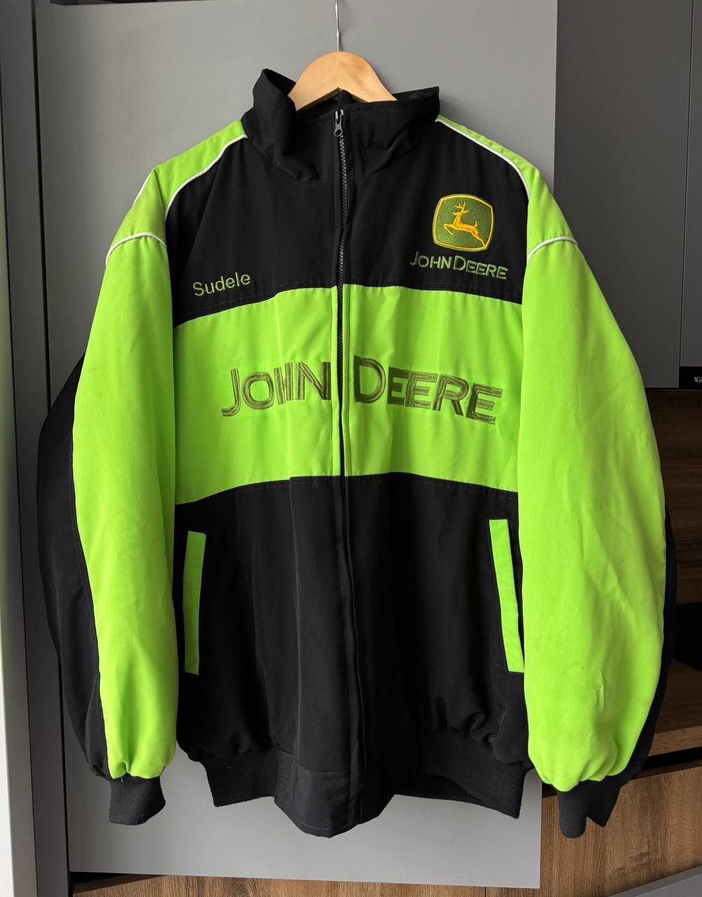 John Deere Vintage John Deere Racing Kawasaki Green Jacket Size US XL / EU 56 / 4 - 1 Thumbnail
