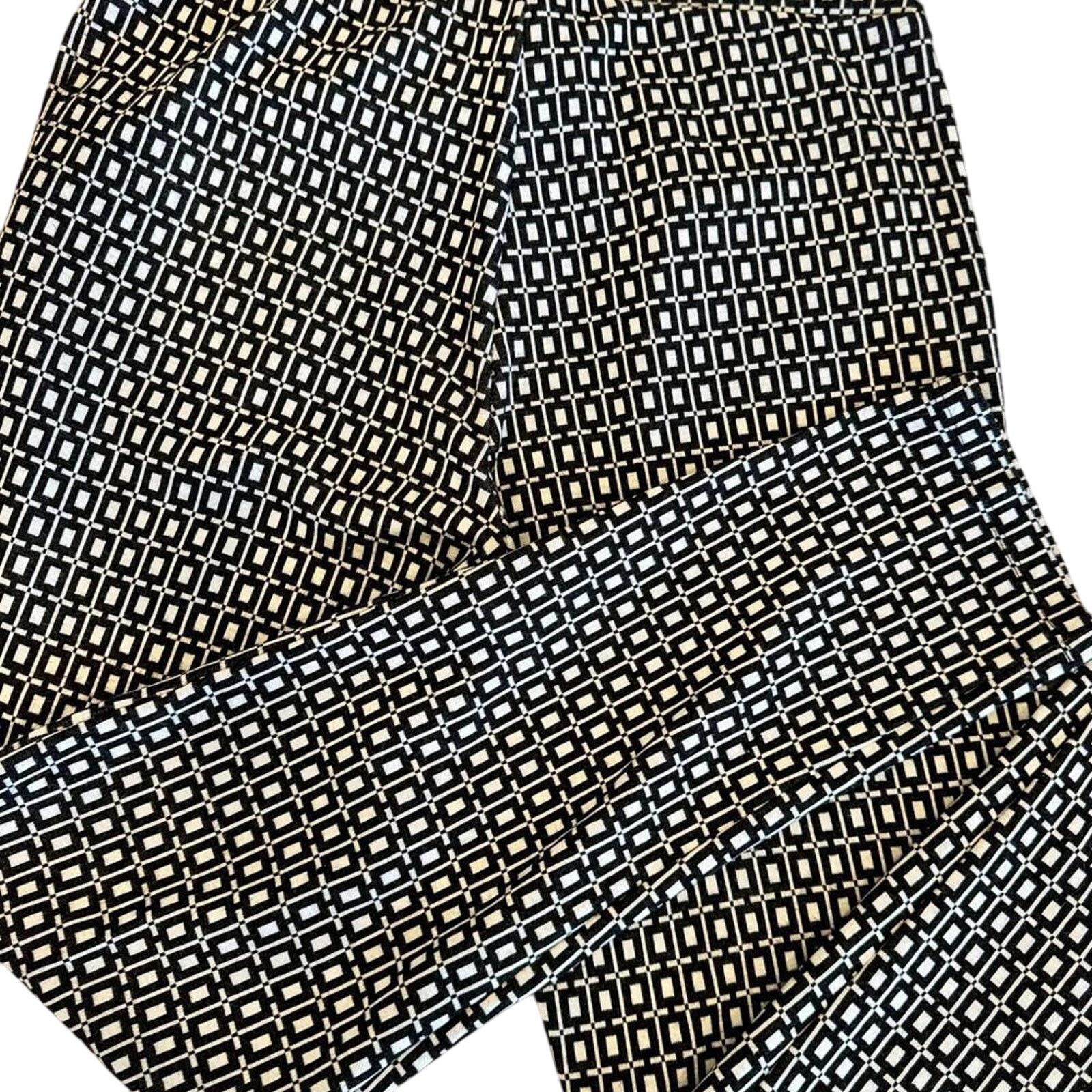 Designer Melissa Paige Stretch Black and White Printed Pants Pockets Size 32" / US 10 / IT 46 - 5 Thumbnail