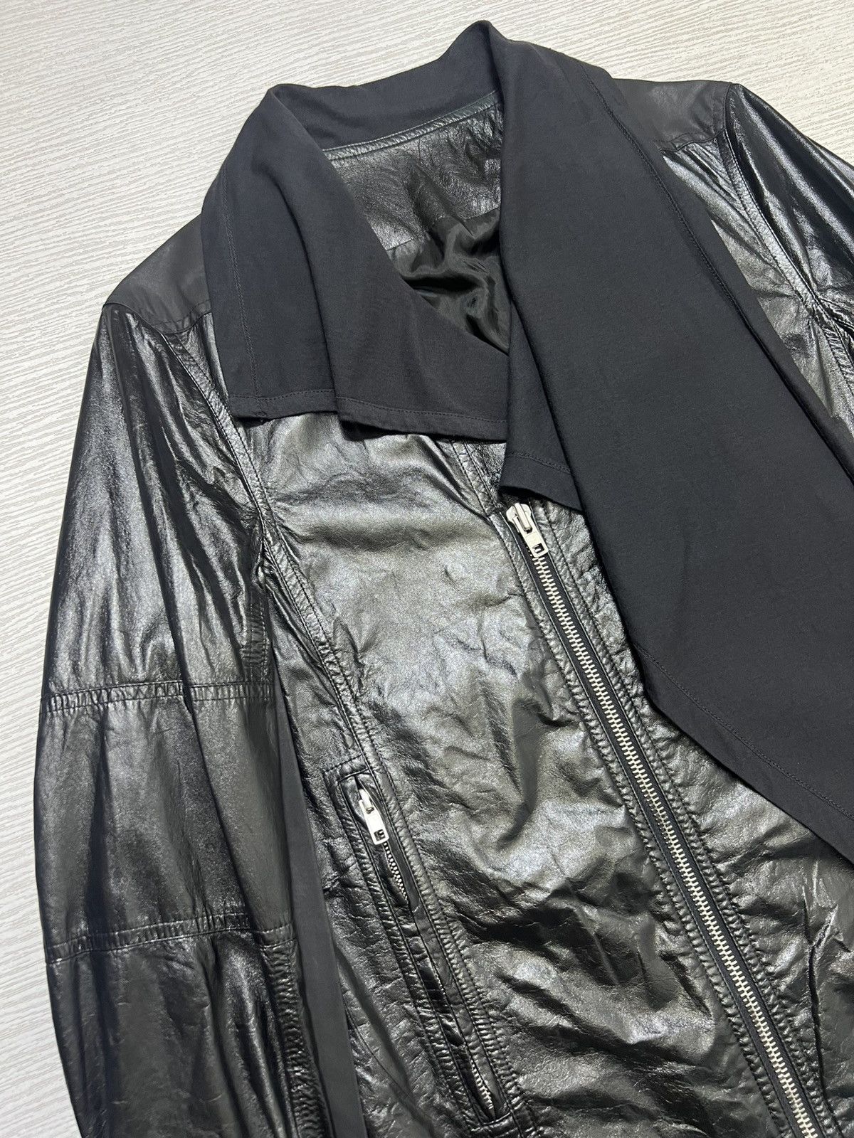 Rick Owens Rick Owens - S/S 15’ - Sliced Leather Biker Jacket Size US M / EU 48-50 / 2 - 9 Thumbnail