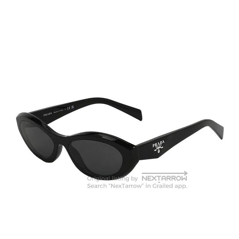 Prada Black Full Frame Logo Sunglasses.
