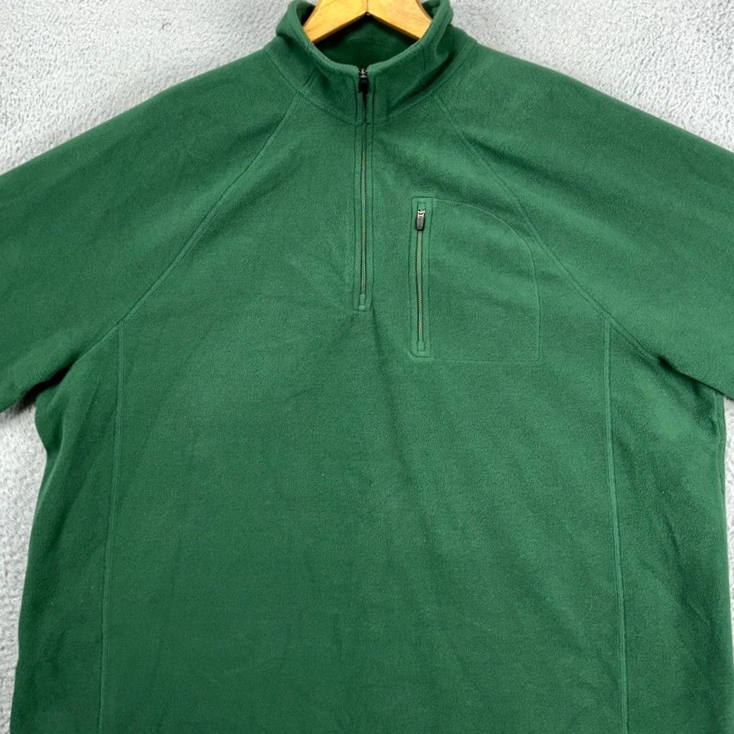 Vintage L.L. Bean Fleece Pullover Sweater Adult XL Green Quarter Zip Long Sleeve Mens Size US XL / EU 56 / 4 - 2 Thumbnail