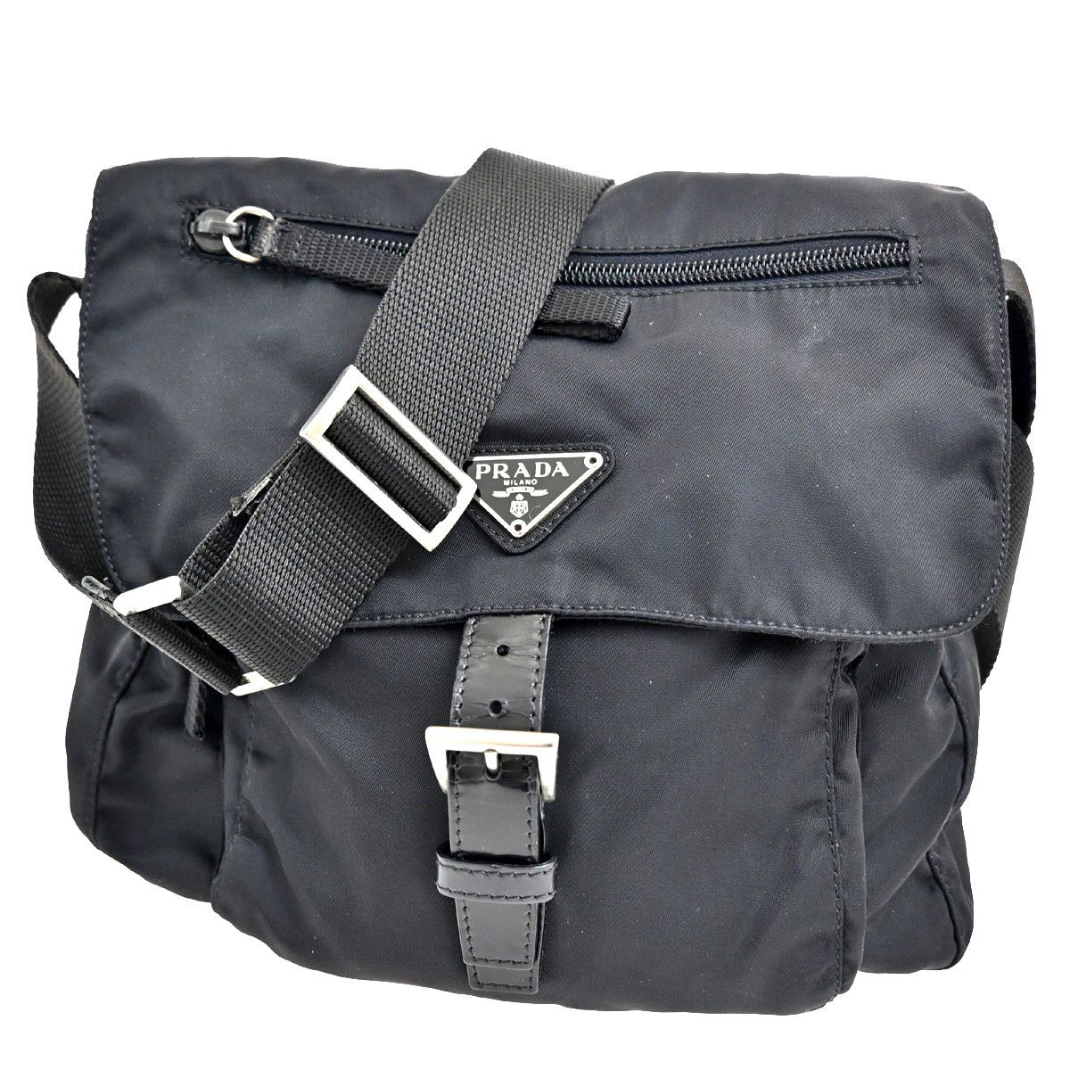 Prada Prada Buckle Messenger Bag Tessuto Size ONE SIZE - 1 Thumbnail