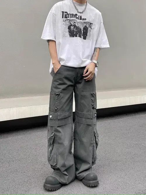 Japanese Brand Kizuki x Asuka Gray High Street Vintage Loose Casual Pants Size US 32 / EU 48 - 2 Thumbnail