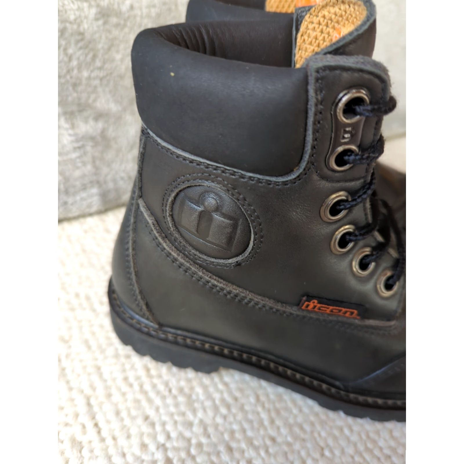 Vintage Icon 1000 Womens Boots Black Leather Ankle Round Toe Lace Up Motorcycle Gothic Grunge 5 US Womens Shoes Size 27" / US 4 / IT 40 - 2 Thumbnail