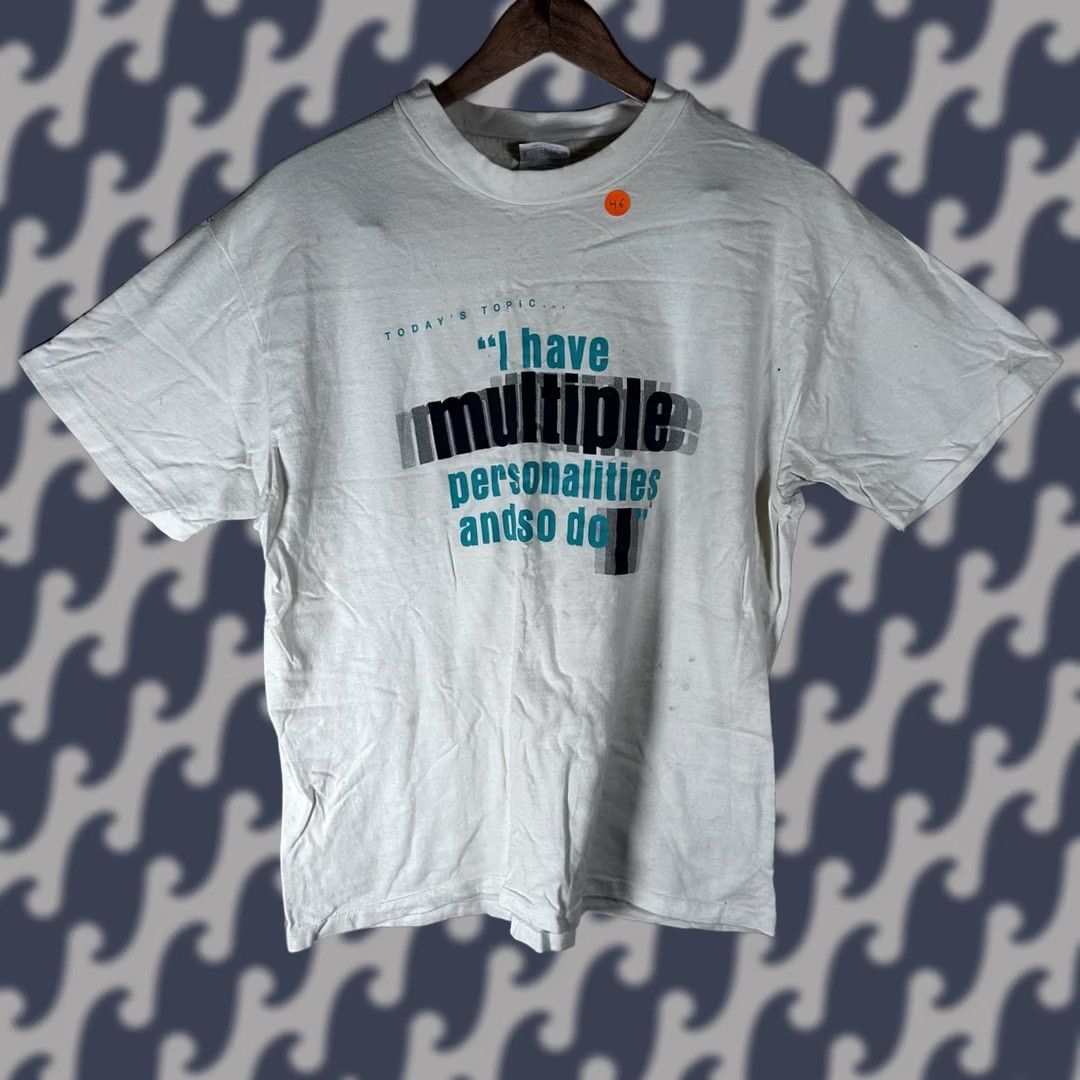 Hanes VINTAGE Hanes Beefy-T Graphic T-Shirt Large White Multiple Personalities TVT's Size US L / EU 52-54 / 3 - 1 Thumbnail